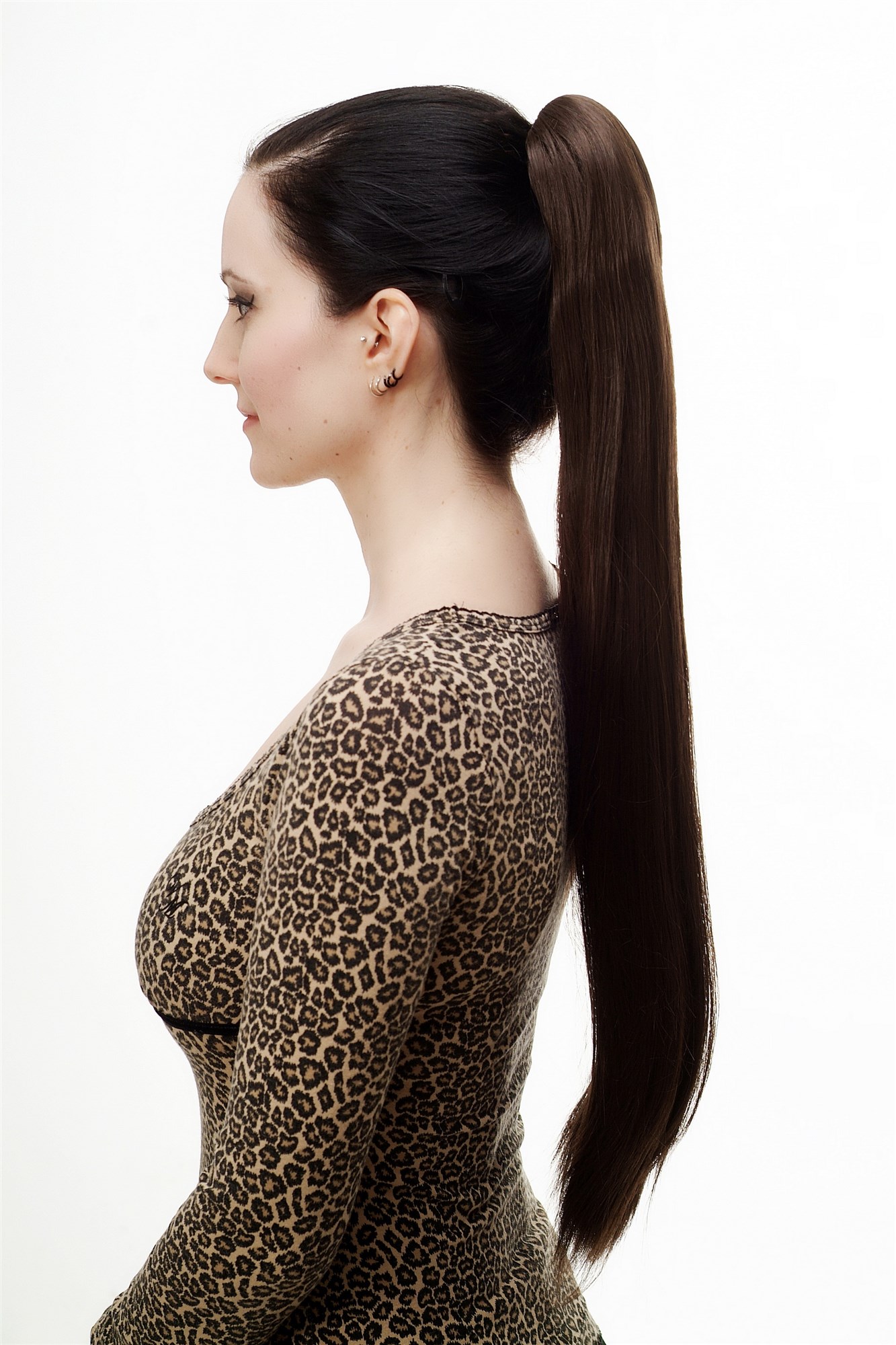 Hairpiece PONYTAIL with Claw Clamp/Clip extremely long straight & smooth chocolate brown 70 cm, view 4, WIG ME UP: Your Perücken Online Shop Ponytails, Brown, straight, long