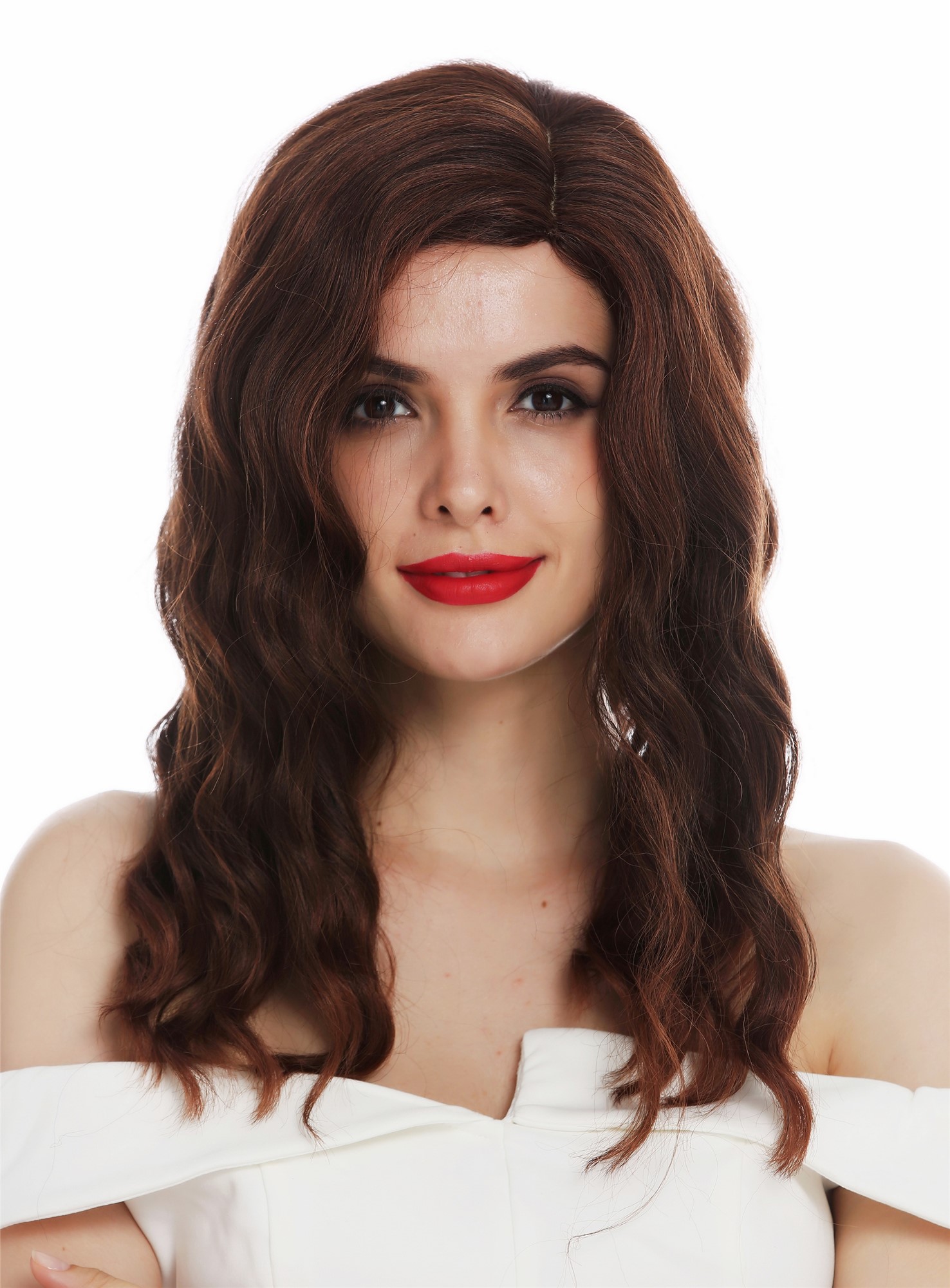 Quality Wigs, Ladies, black-brown mix, wavy, shoulder-length