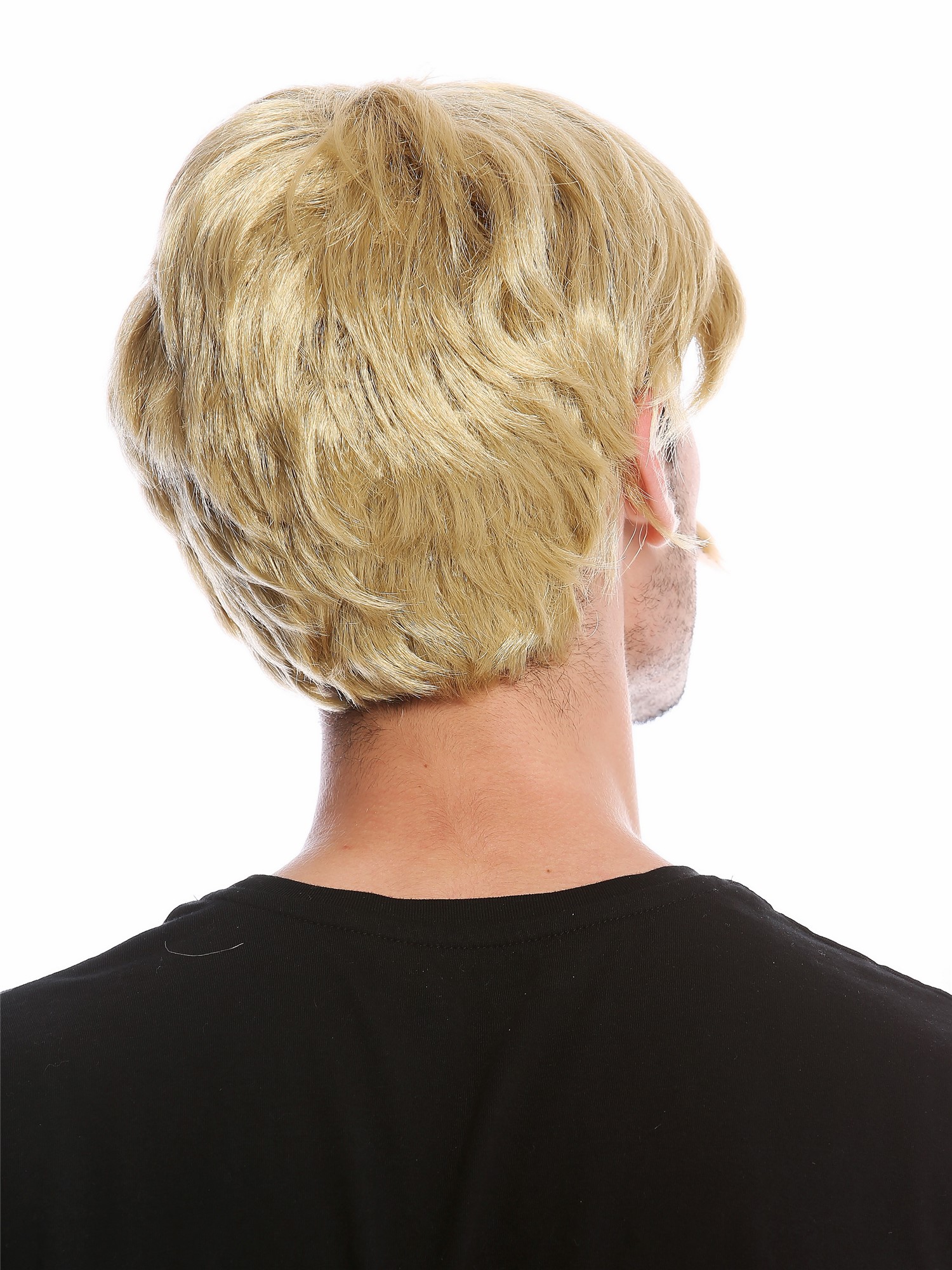 günstige Party Perücke, Perücke Bart Schnauzbart Blond Cop 70er 4129-ZA89, Ansicht 3, WIG ME UP: Ihr Perücken Online Shop wellige Party Perücke Blond kurze Haare für Herren