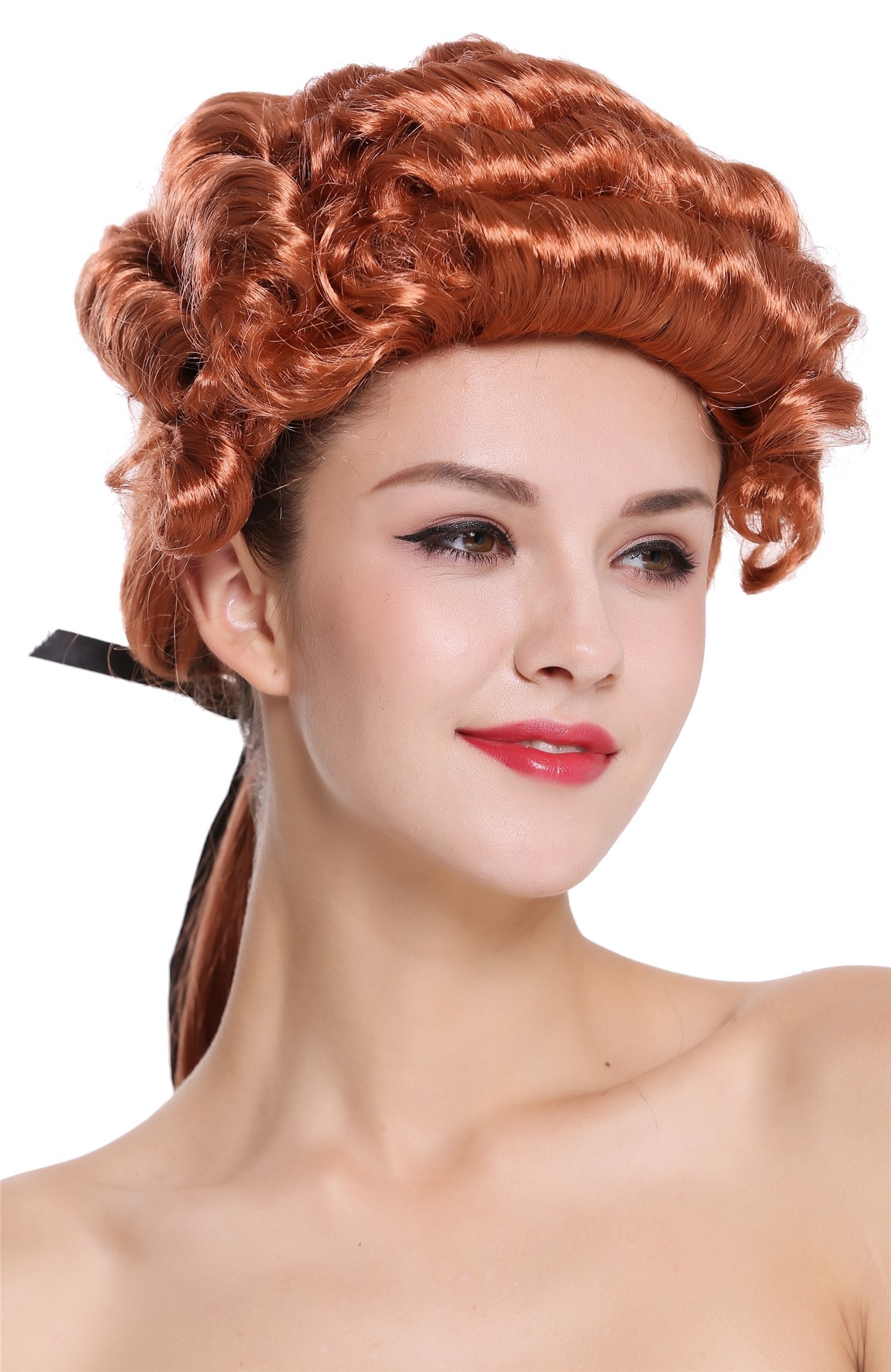 Party wig men baroque Lord Judge Poet Noble red curls ponytail  DH1126, view 5, WIG ME UP: Your Perücken Online Shop Party Wig, Men, Red, curled, shoulder-length