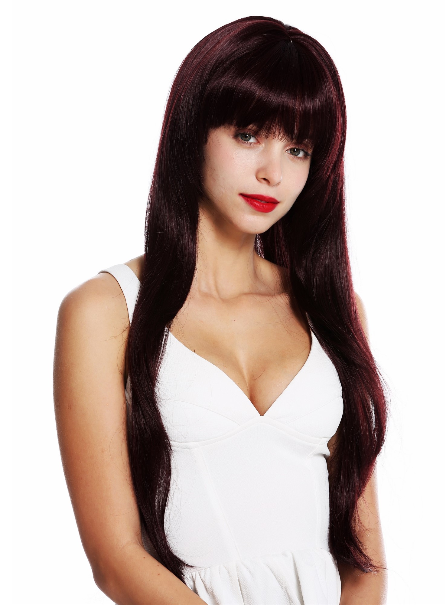 Quality Wigs, Ladies, eggplant red, straight, very long