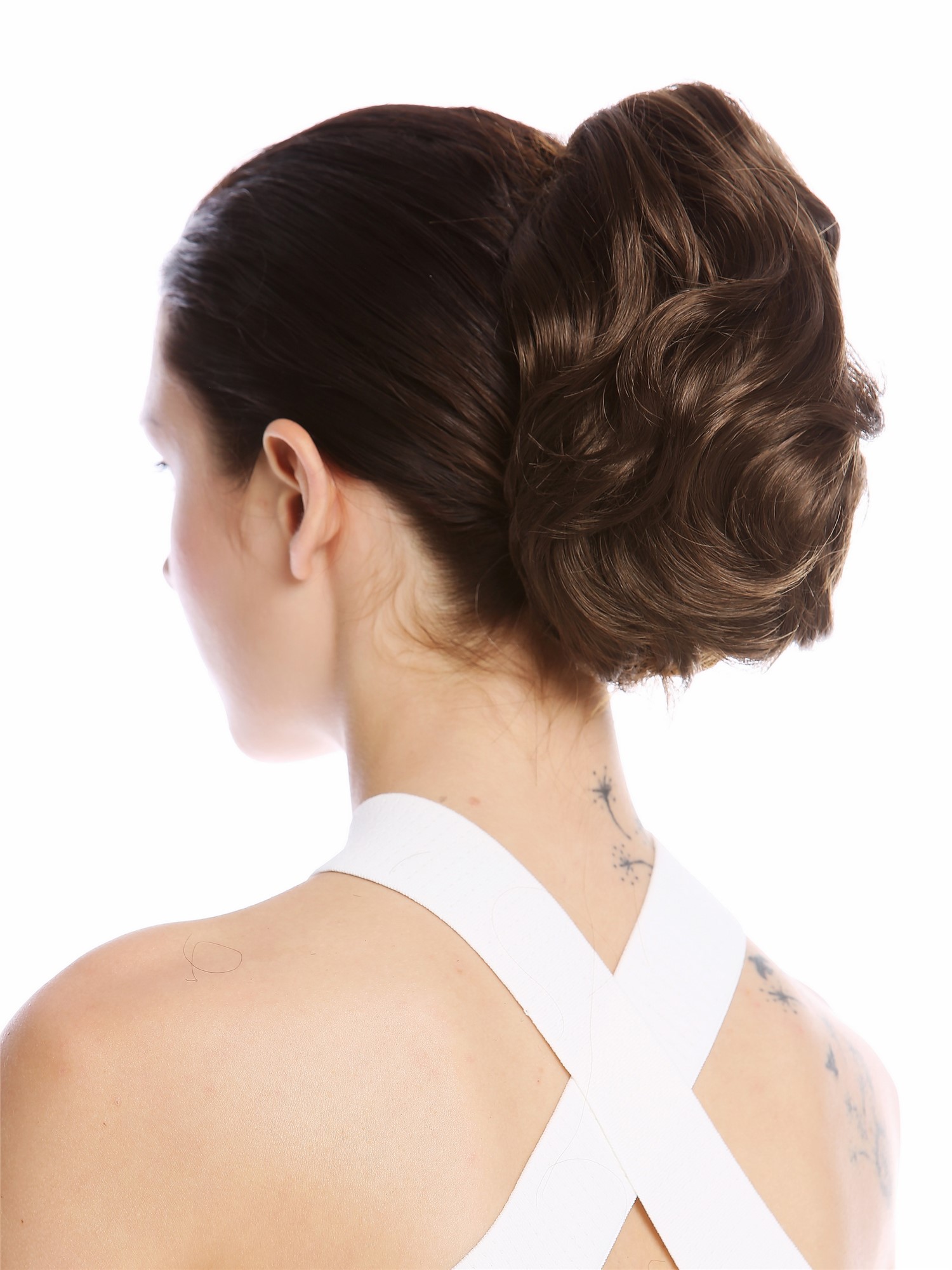 Ponytail Hairpiece Extensions short great volume wavy medium brown 8" 1028-V-8, view 2, WIG ME UP: Your Perücken Online Shop Ponytails, dark ash brown, straight, short
