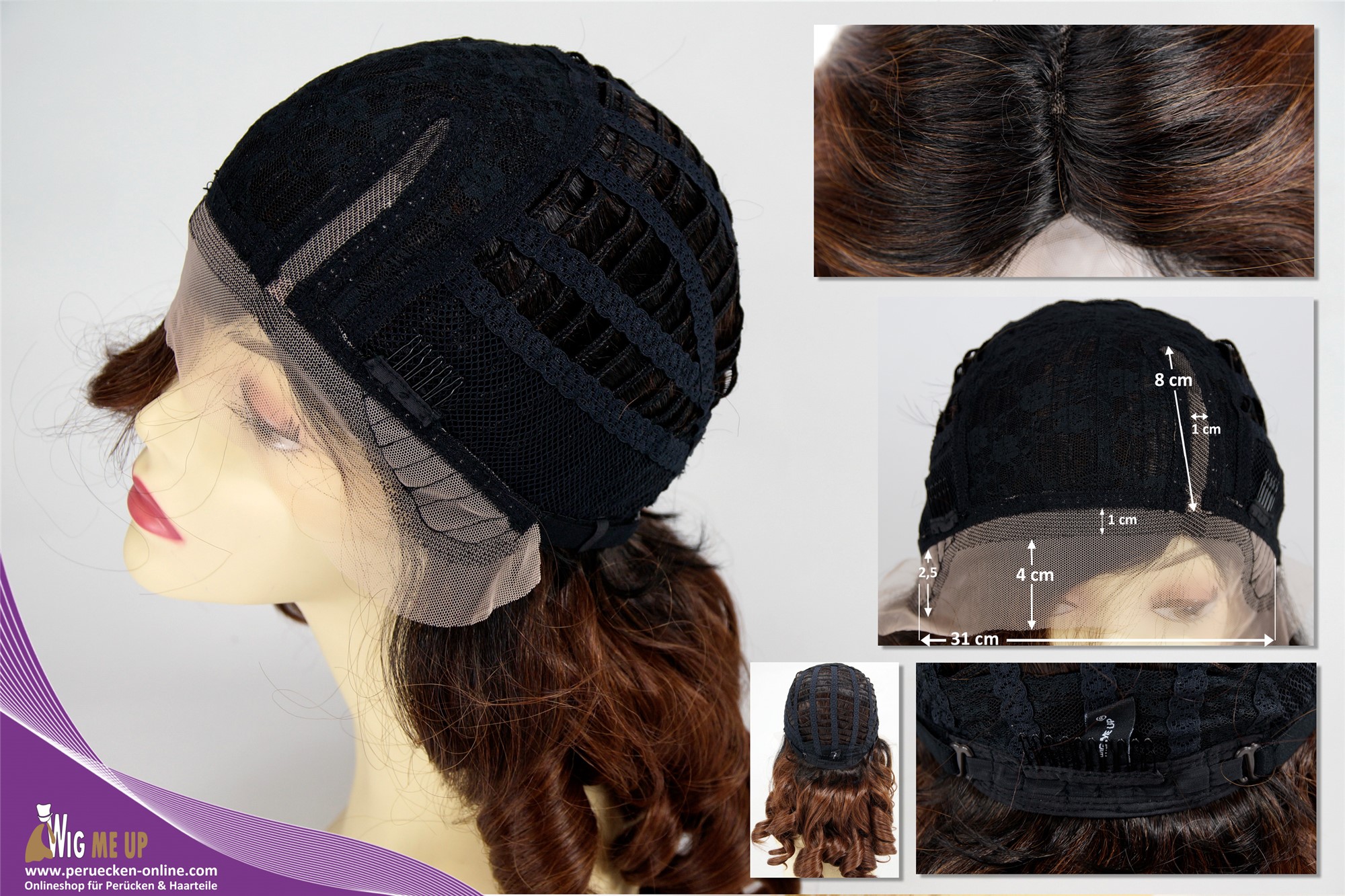 Quality Wigs, Ladies, brown-black mix, curled, long