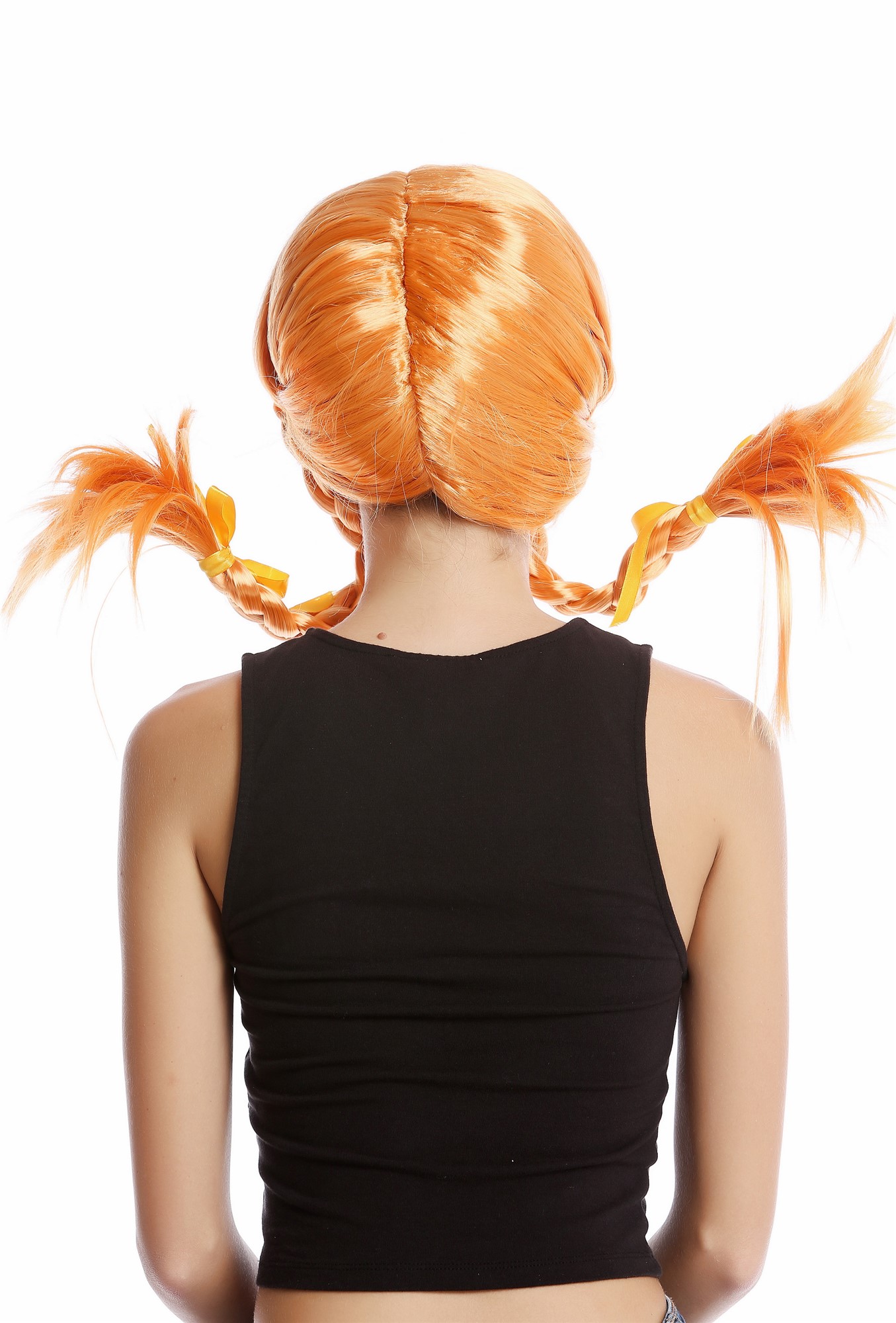 Wig Women Sassy Lolita Schoolgirl stiff braided plaits orange bangs DDH-T8175, view 3, WIG ME UP: Your Perücken Online Shop Party Wig, Ladies, Orange, Braided, shoulder-length
