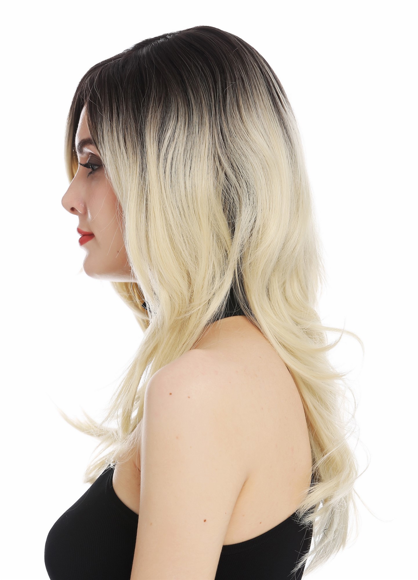 Lady wig mono long layered wavy parting ombre brown light blonde TYM-1191-MT, view 3, WIG ME UP: Your Perücken Online Shop Quality Wigs, Ladies, blonde-brown mix, wavy, long