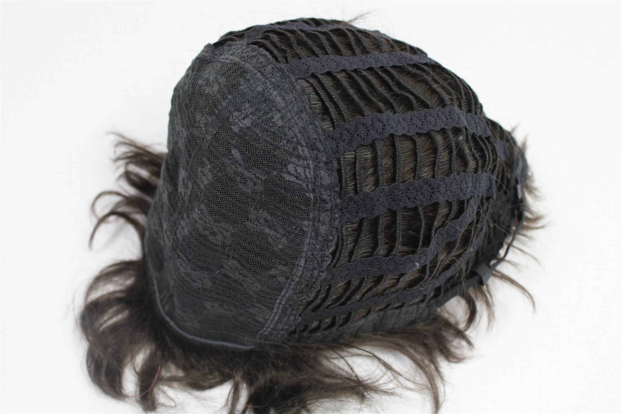 hochwertige Qualitätsperücken, Damenperücke Echthaar Braun Kurz K7-01HH-4, Ansicht 5, WIG ME UP: Ihr Perücken Online Shop wellige Tressen-Perücke 100% Echthaar Braun kurze Haare für Damen