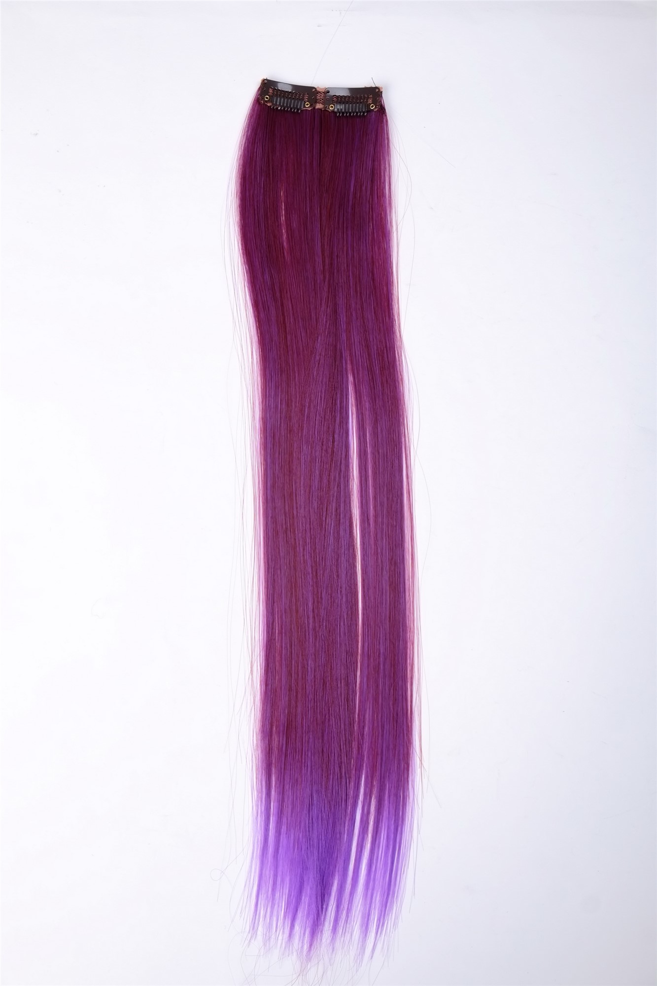 glatte Extensions Rot-Violett-Mix 45 cm lang