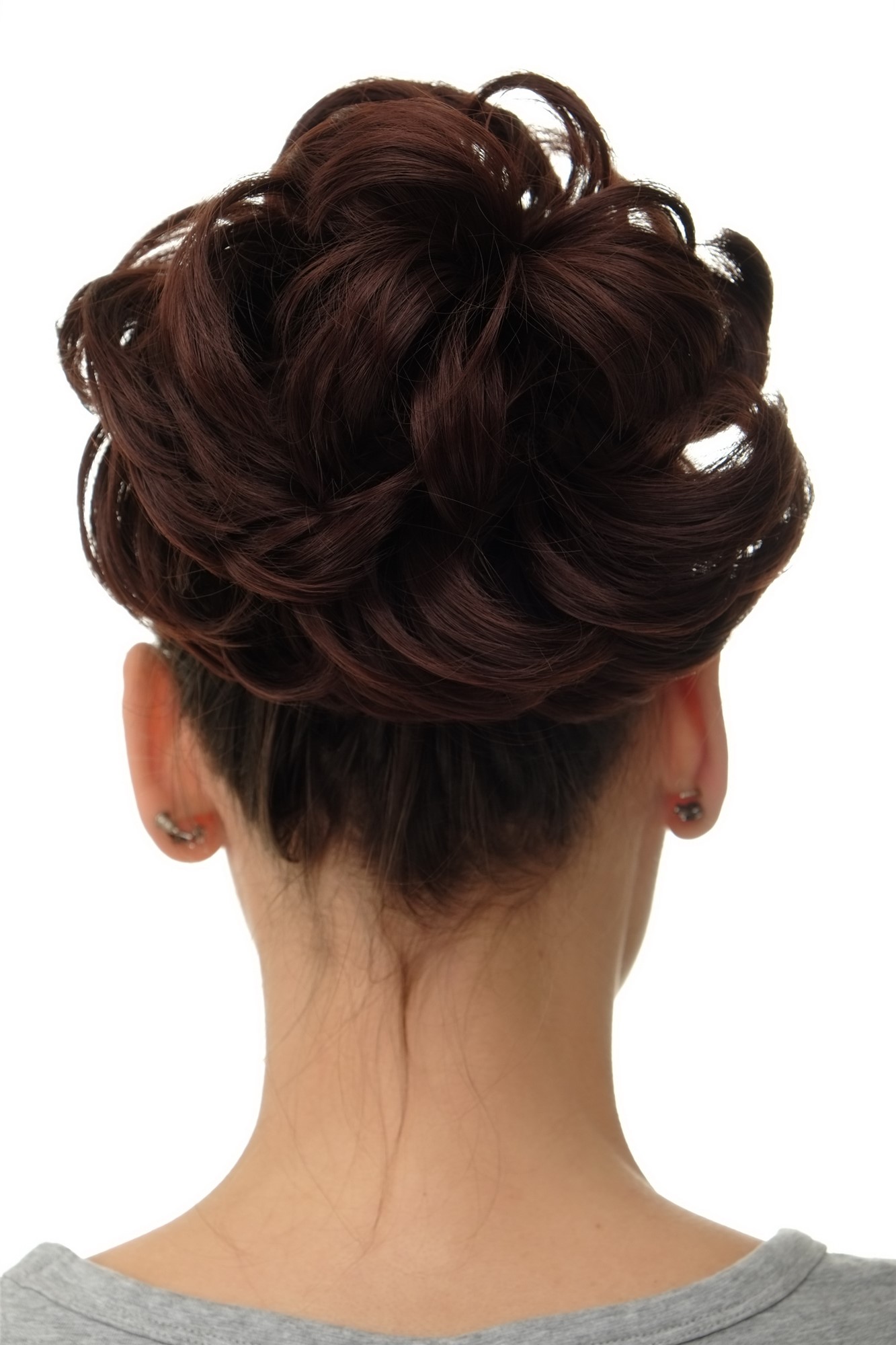 Haarteil Dutt Haarrose Buschig Mahagonibraun Q840-33, Ansicht 4, WIG ME UP: Ihr Perücken Online Shop lockiger Dutt Haarteil Mahagonibraun