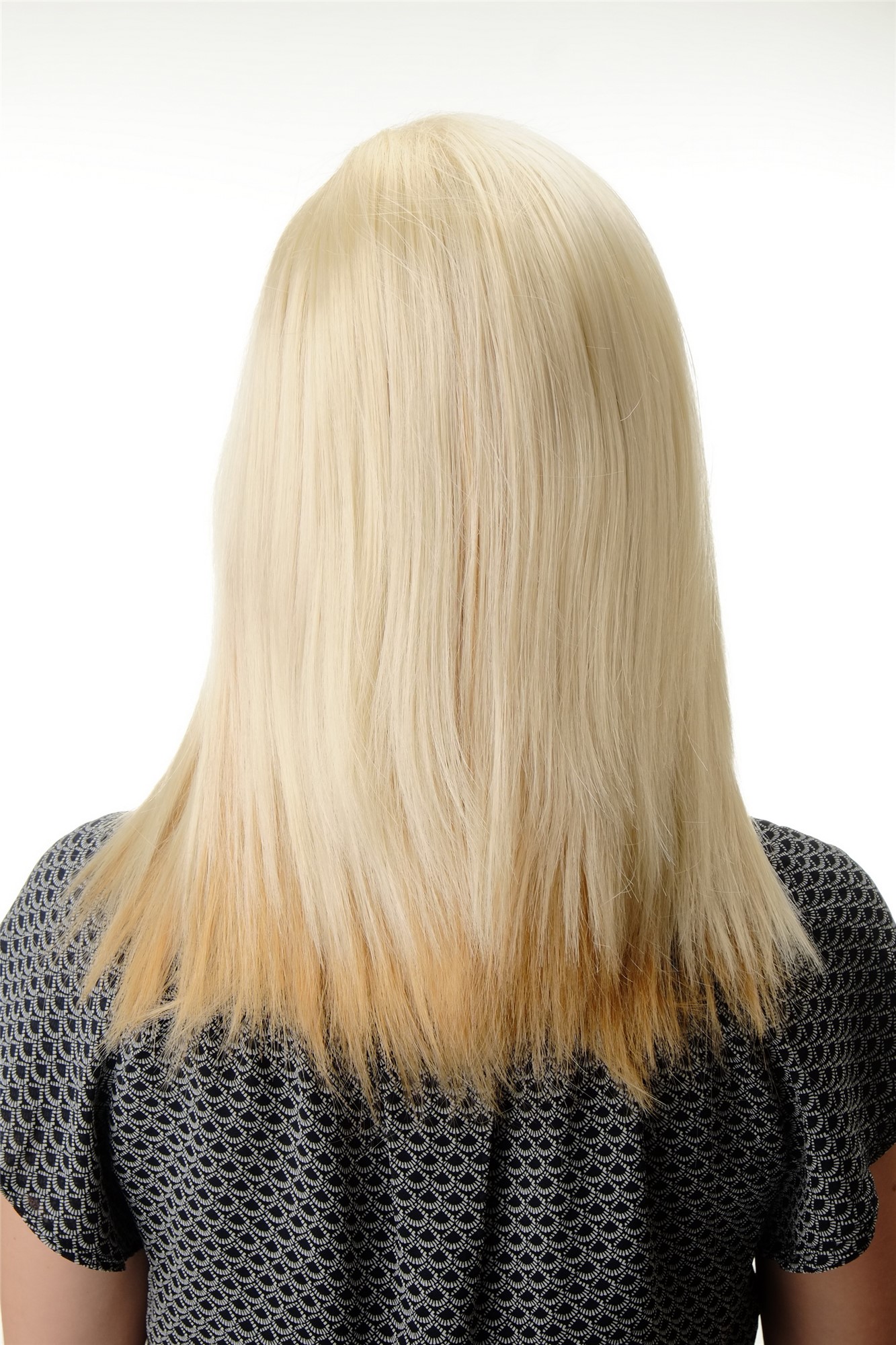 hochwertige Qualitätsperücken, Damenperücke Glatt Pony Hellblond Blond GFW2472-LG26+613, Ansicht 4, WIG ME UP: Ihr Perücken Online Shop glatte Tressen-Perücke Hellblond-Goldblond-Mix schulterlange Haare für Damen