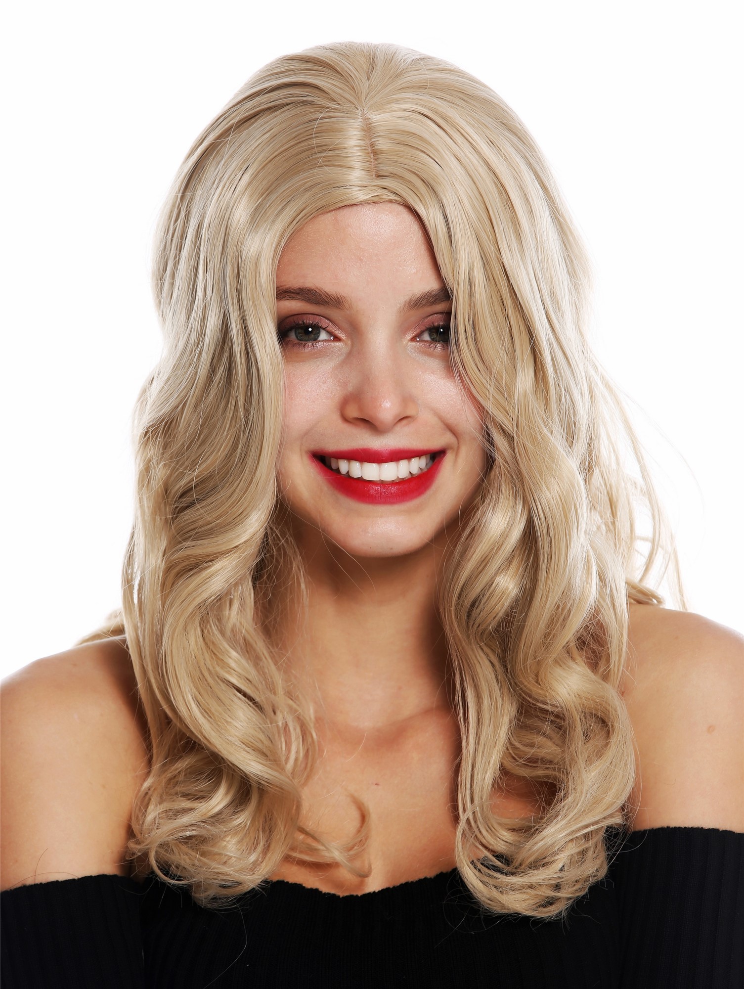 Lady wig long voluminous curly middle parting blonde light blond mix GFW3070A, view 2, WIG ME UP: Your Perücken Online Shop Quality Wigs, Ladies, brown-blonde mix, curled, shoulder-length