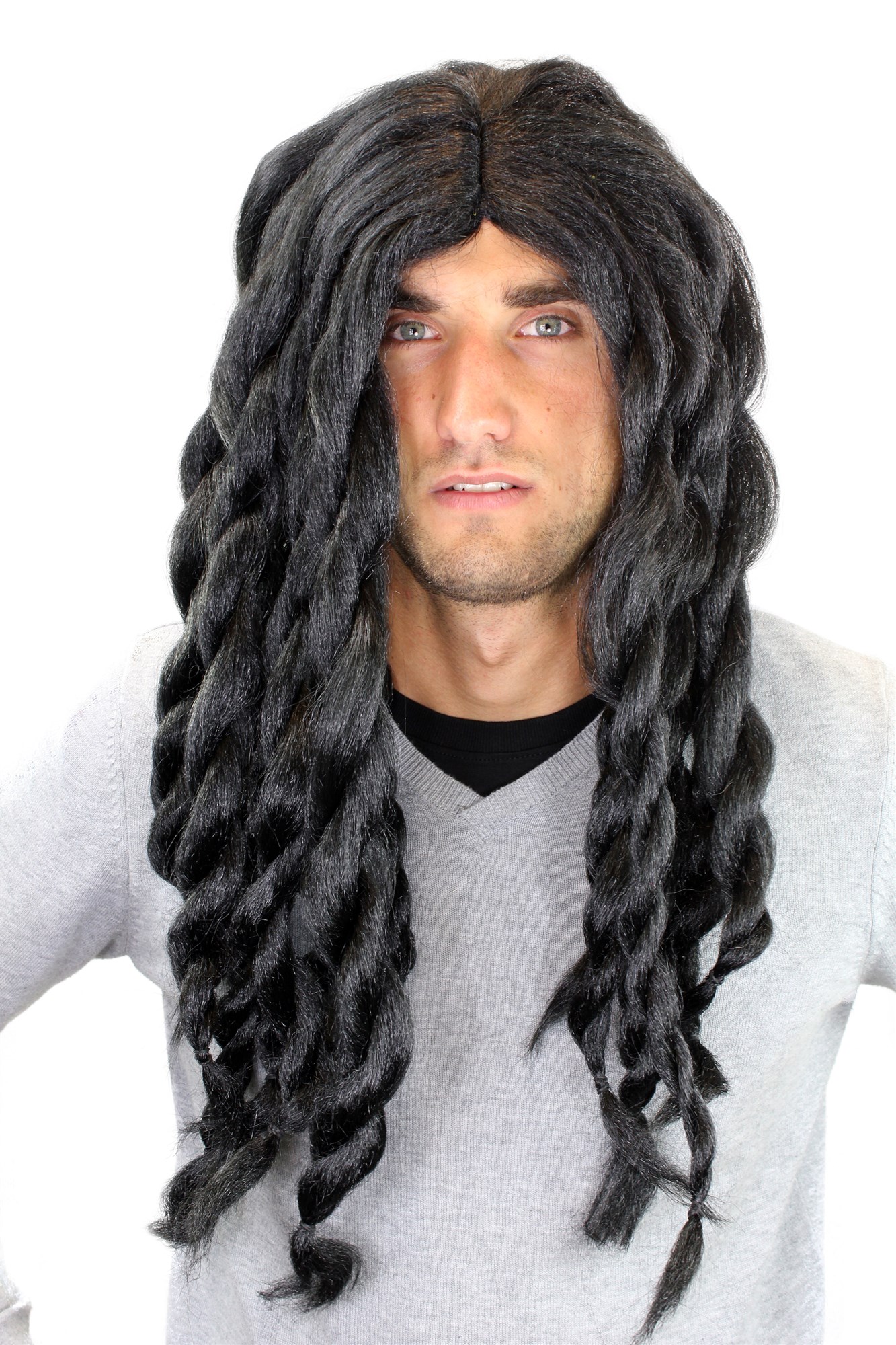 Party Wig, Unisex, Black, Braided, long