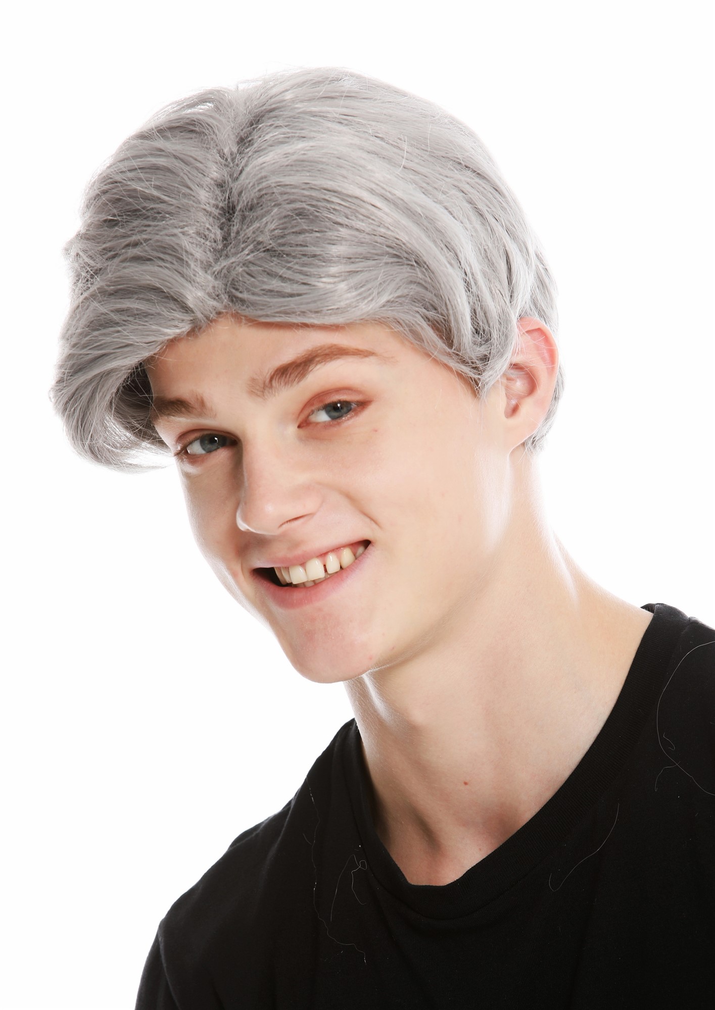 Party Wig, Men, light gray, wavy, shoulder-length