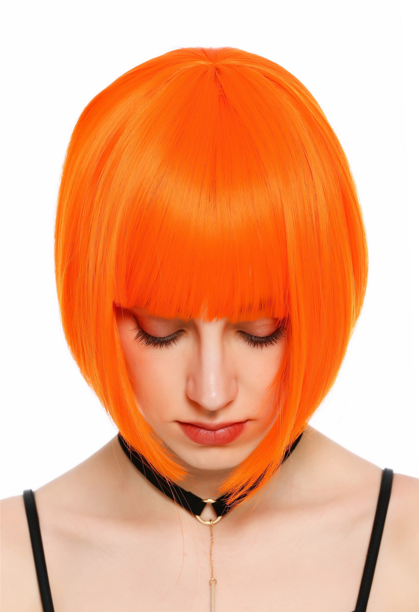 Damenperücke kurz Bob Pony glatt orange SZL0751-DHT2202