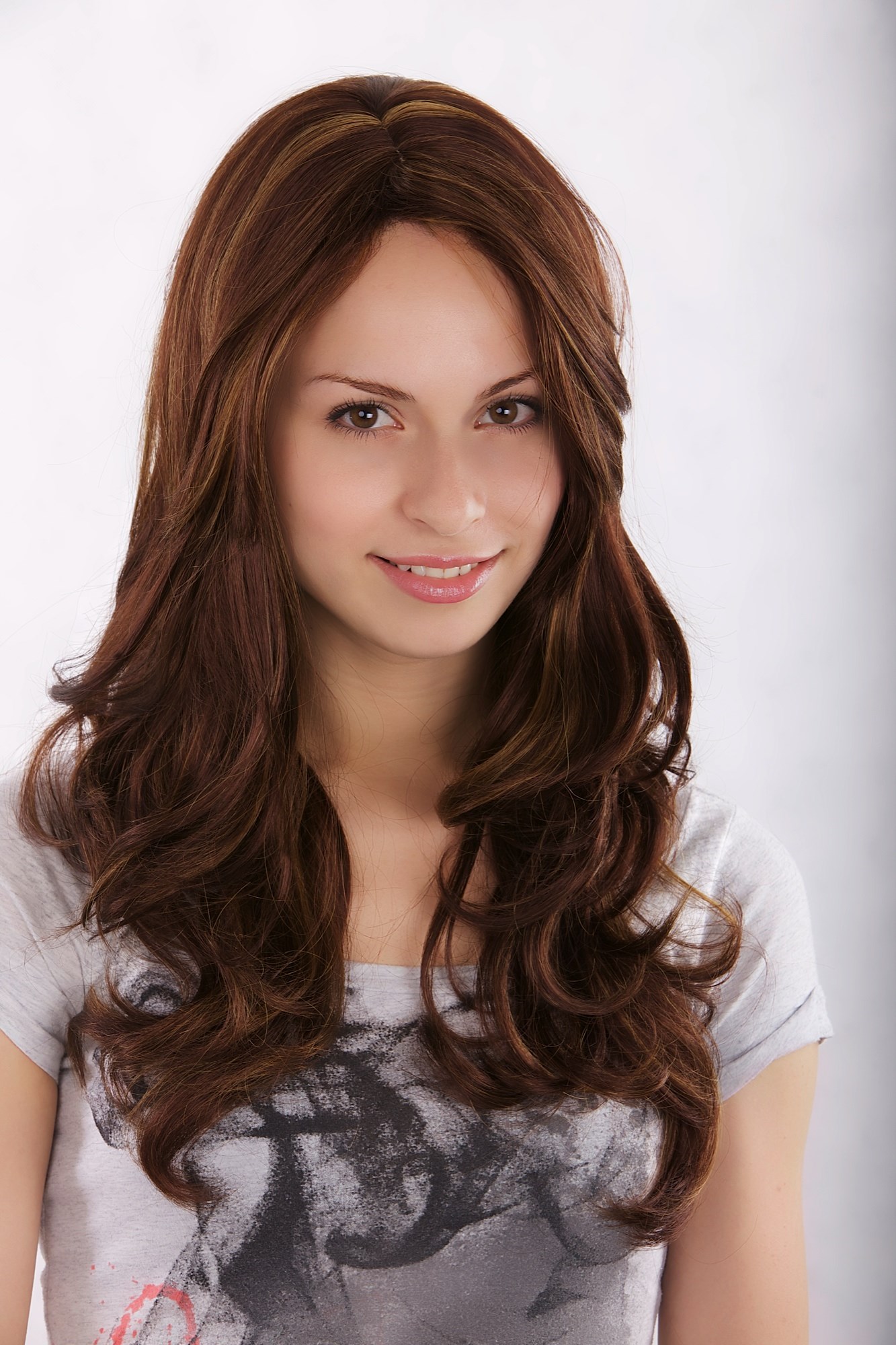 Lady women wig shoulder length mahogany blond highlights wavy curled 3243, view 5, WIG ME UP: Your Perücken Online Shop Quality Wigs, Ladies, Brown, wavy, long