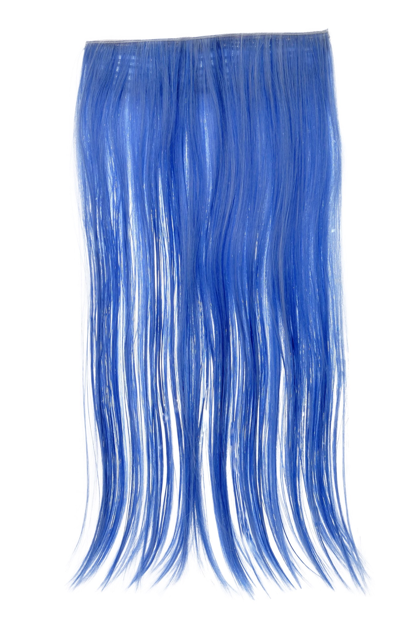 glatte Halbperücke Lavendelblau-Weißblond-Mix 60 cm lang