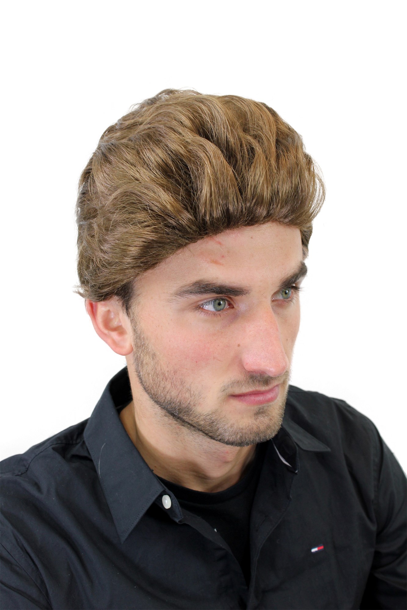 hochwertige Qualitätsperücken, Herrenperücke Cool Tolle Braun GFW1286-12, Vorderansicht, WIG ME UP: Ihr Perücken Online Shop wellige Tressen-Perücke Blond kurze Haare für Herren