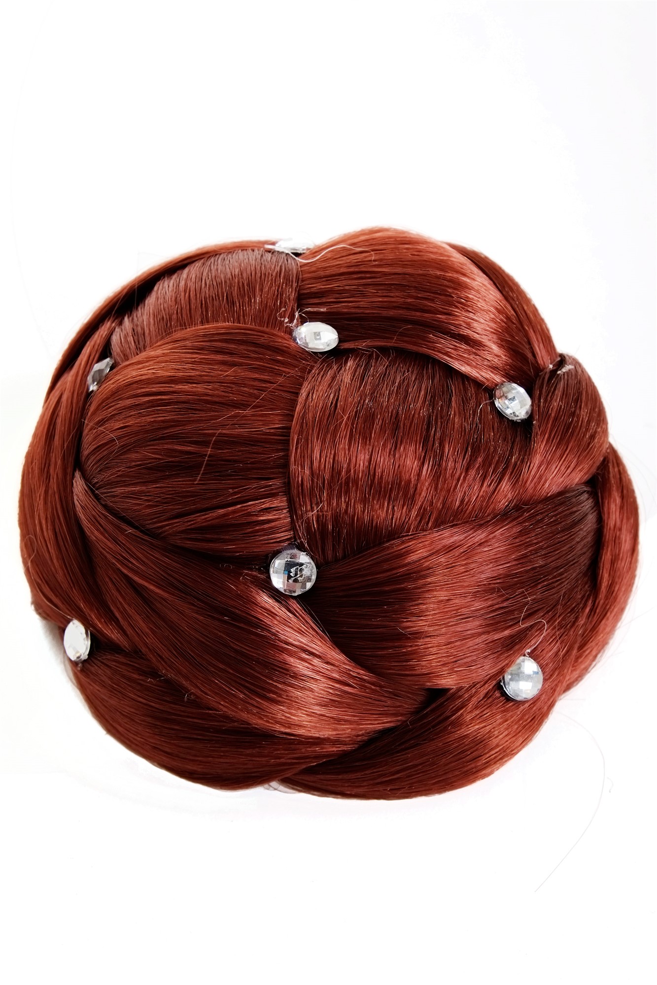 Dutt geflochten Strass Rot JL-SZ01-350, Ansicht 5, WIG ME UP: Ihr Perücken Online Shop geflochtener Dutt Haarteil Rot