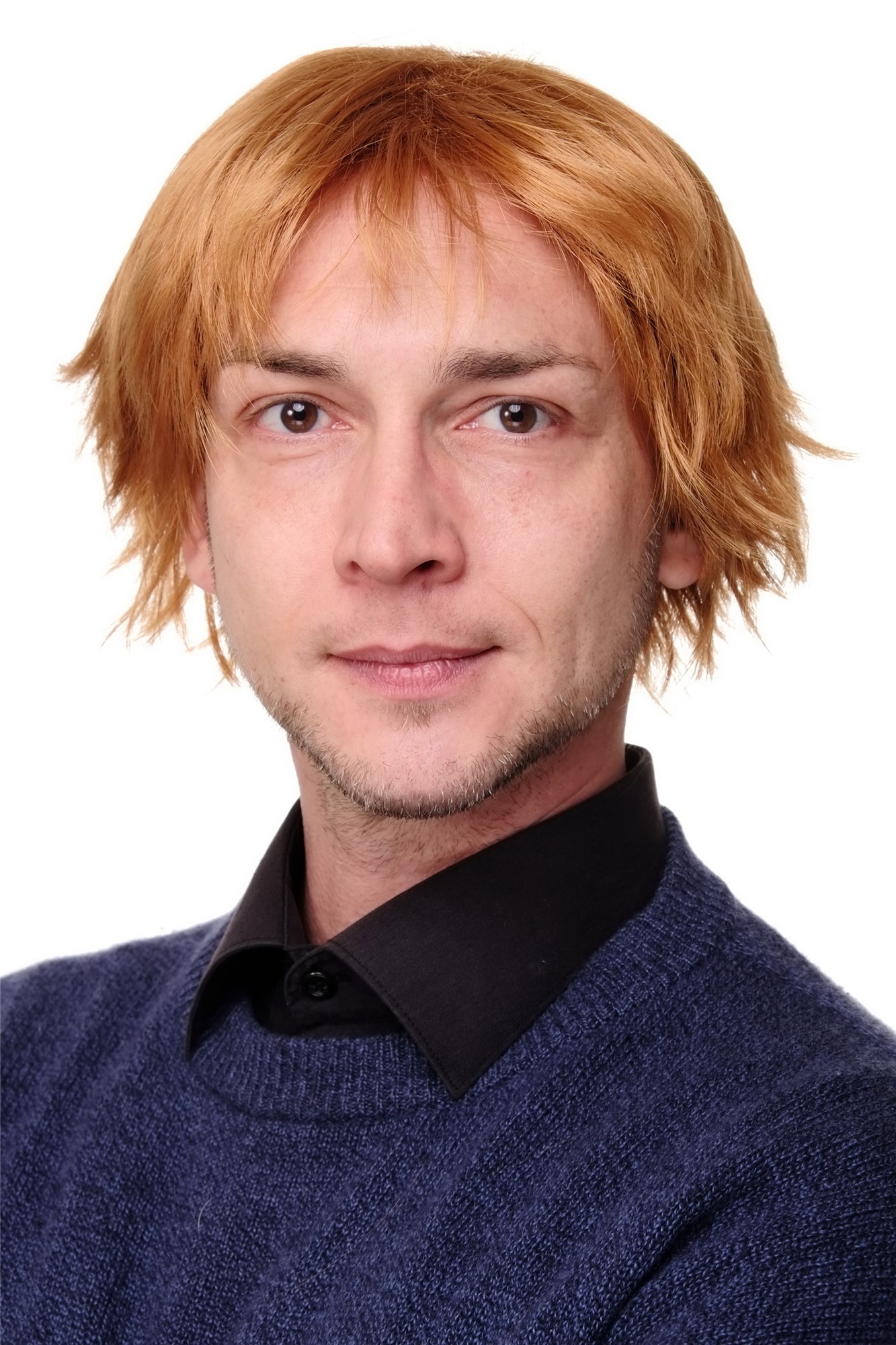 WIG ME UP ® GFW1843-27C Man Men Gents  Wig long fringed frayed strawberry blond, front view, WIG ME UP: Your Perücken Online Shop Quality Wigs, Men, copper blonde, wavy, short