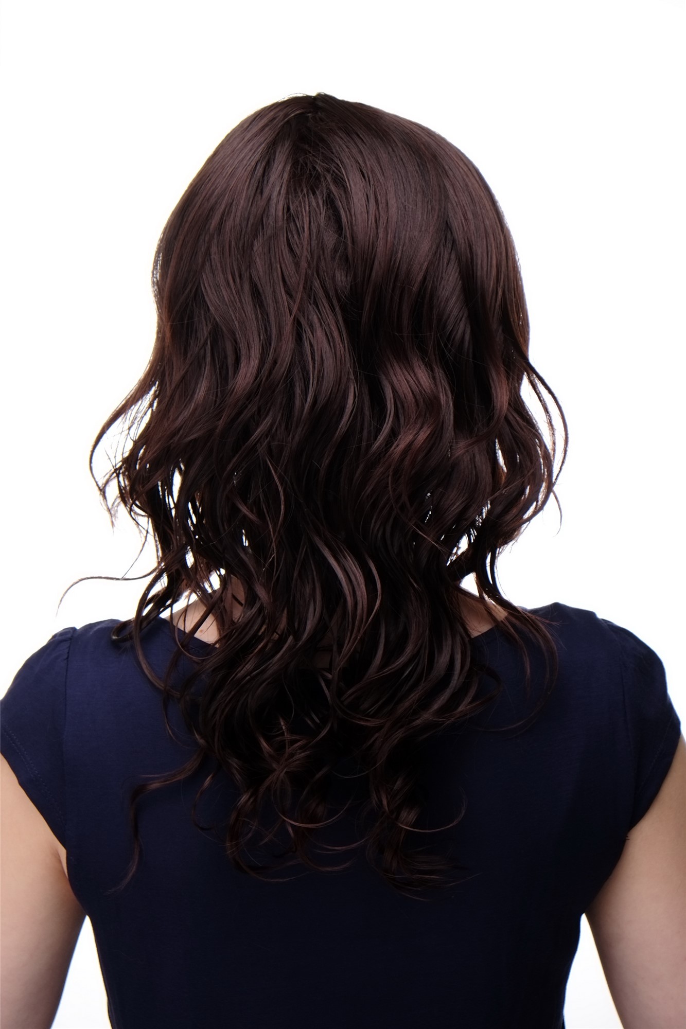 hochwertige Qualitätsperücken, Wellige halblange Damen Perücke natürlicher Braun-Mix 5019-2T33, Ansicht 4, WIG ME UP: Ihr Perücken Online Shop wellige Tressen-Perücke mit Kopfhaut-Imitat Schwarzbraun-Mahagonibraun-Mix lange Haare für Damen