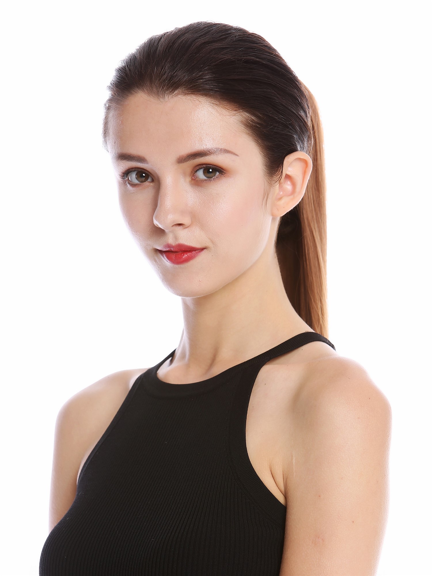 Ponytail Hairpiece comb ribbon wrap-around long straight copper brown YZF-1094S, view 4, WIG ME UP: Your Perücken Online Shop Ponytails, copper brown, straight, long