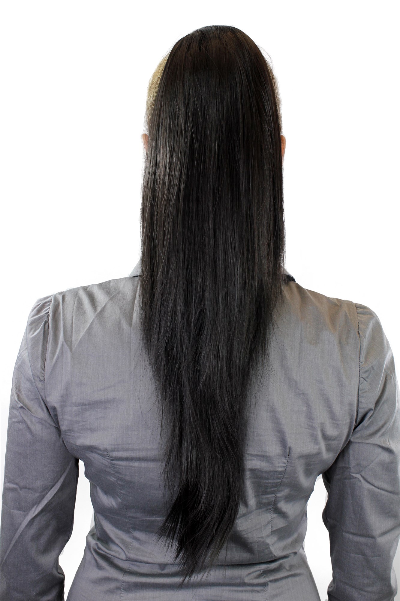 Hairpiece PONYTAIL extension VERY long AMAZING volume DARK BROWN straight WK06-3, front view, WIG ME UP: Your Perücken Online Shop Ponytails, dark brown, straight, long