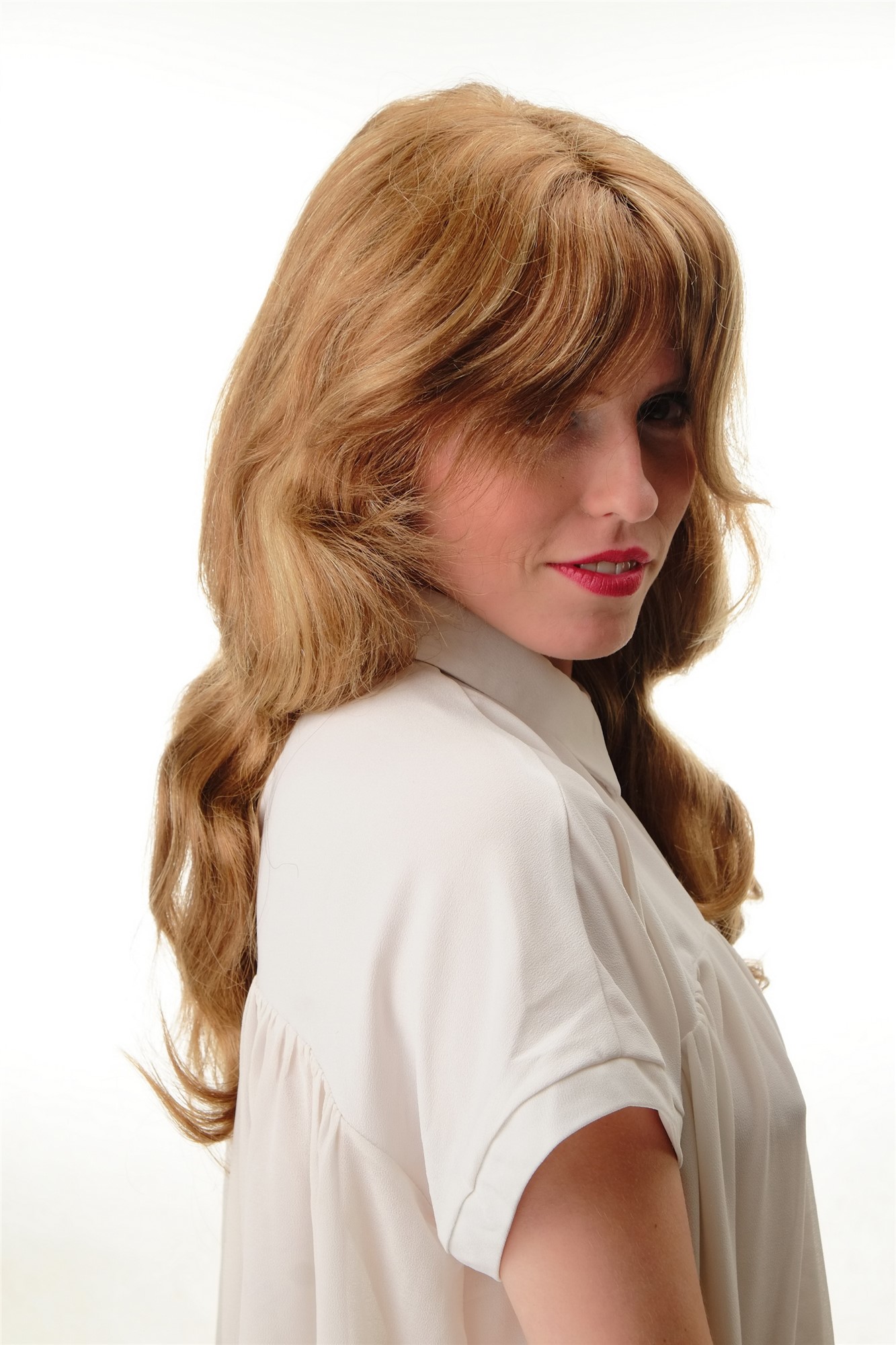 Lady women wig 100% Human Hair naturaol long wavy mixed blond streaked 1625HH, view 7, WIG ME UP: Your Perücken Online Shop Quality Wigs, Ladies, medium brown-light blonde mix, wavy, long