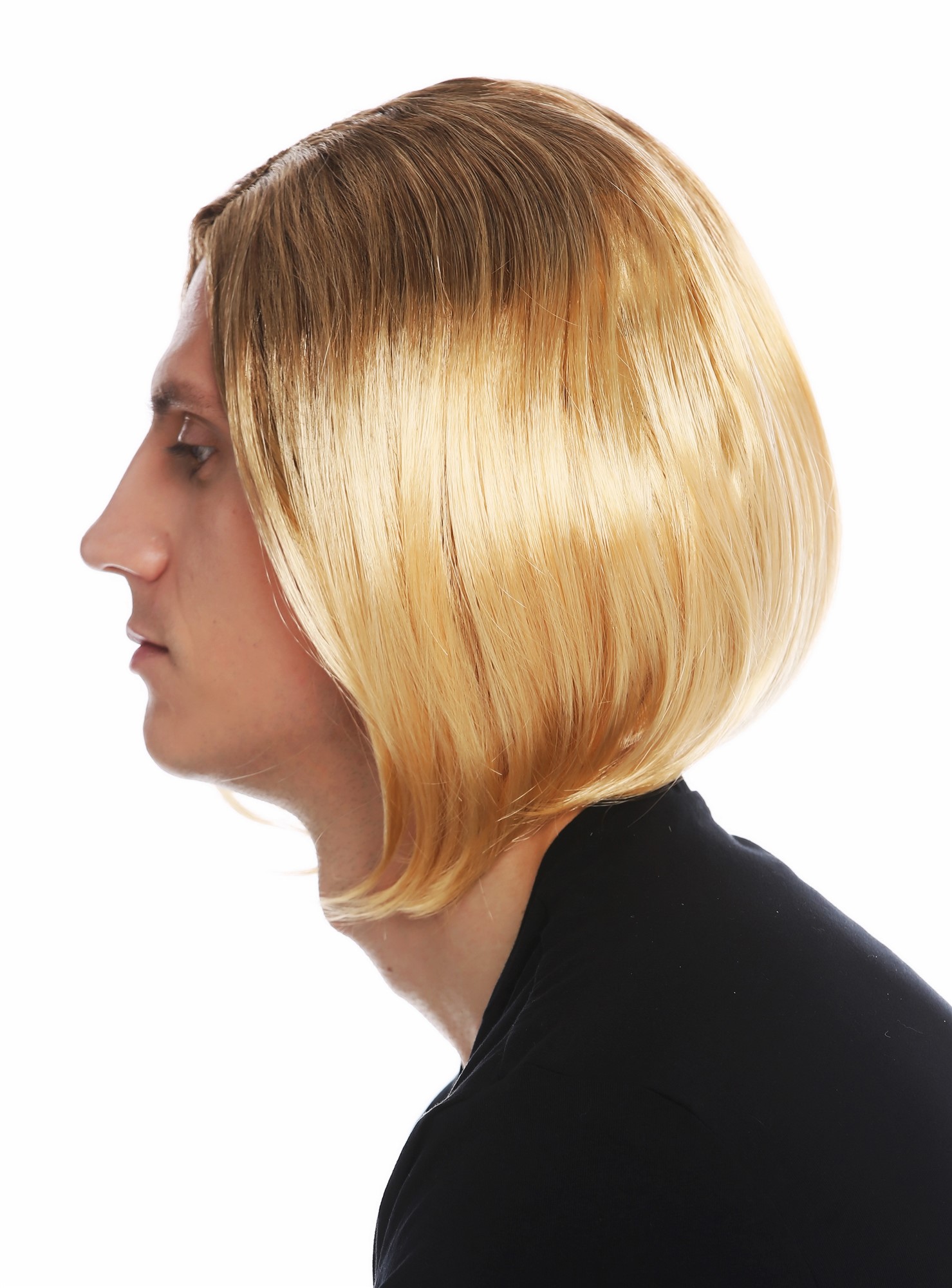 günstige Party Perücke, Perücke Herren Mittelscheitel Schönling Braun Blond Ombre 14-ZA30A-02A, Ansicht 4, WIG ME UP: Ihr Perücken Online Shop glatte Party Perücke Kastanienbraun-Goldblond-Mix kurze Haare Unisex