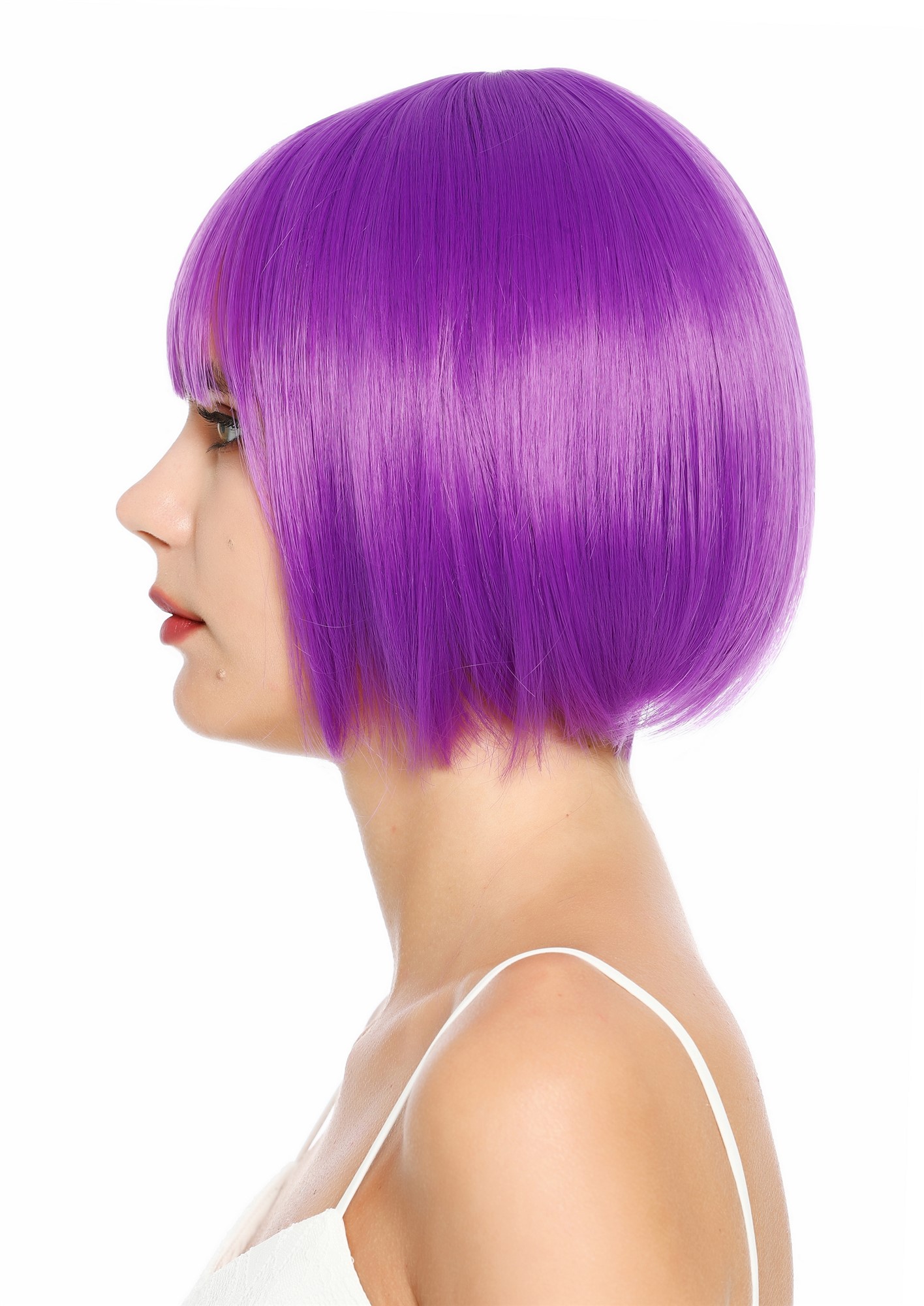 Damenperücke kurz Bob Pony glatt dunkles Lila SZL0751-DHT2411