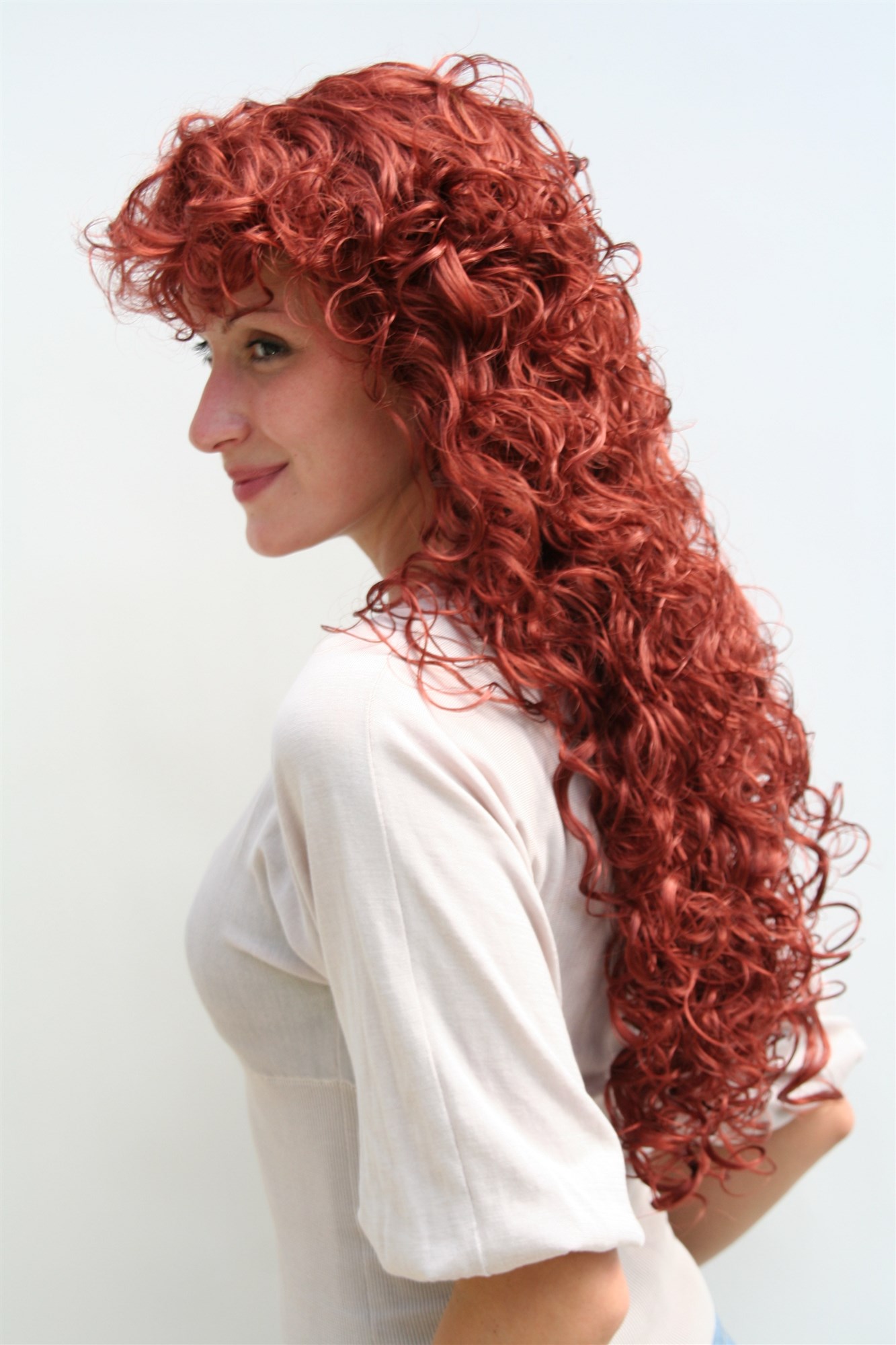 Quality Wigs, Ladies, copper, curled, long