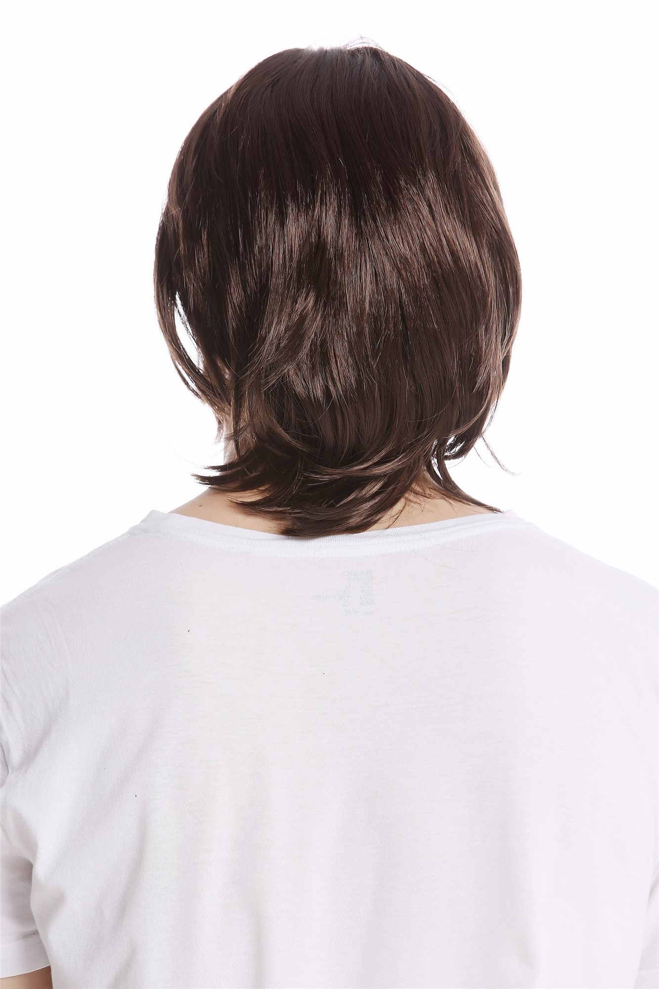 günstige Party Perücke, Perücke Bart Set braun 70er Jahre Bulle 91105-ZA4, Ansicht 4, WIG ME UP: Ihr Perücken Online Shop glatte Party Perücke Braun schulterlange Haare für Herren