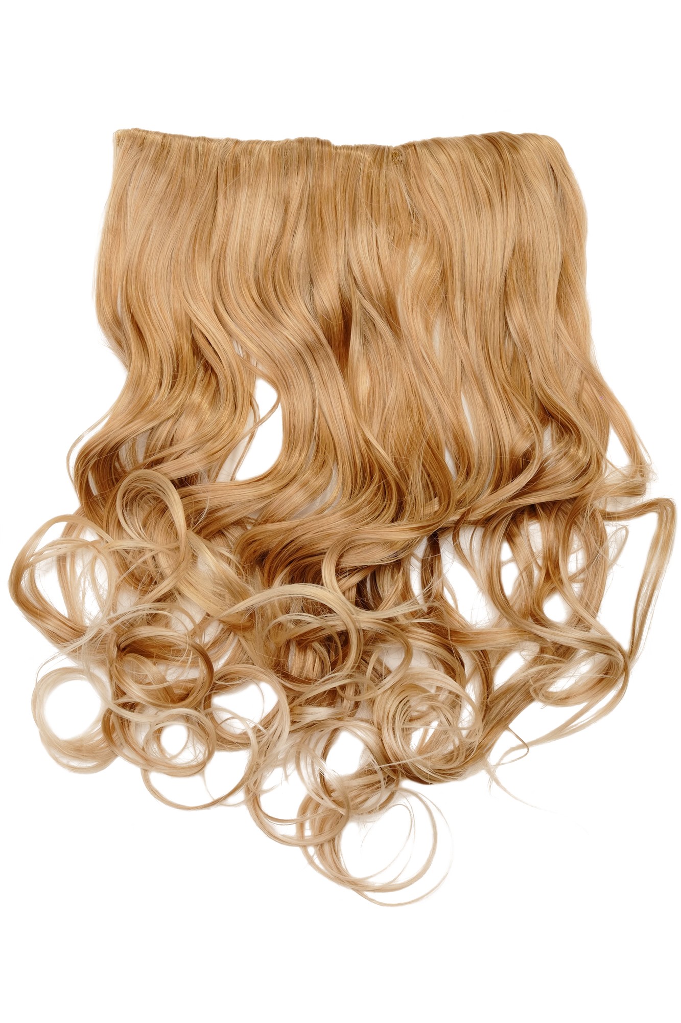 lockige Halbperücke Erdbeerblond-Platinblond-Mix 50 cm lang