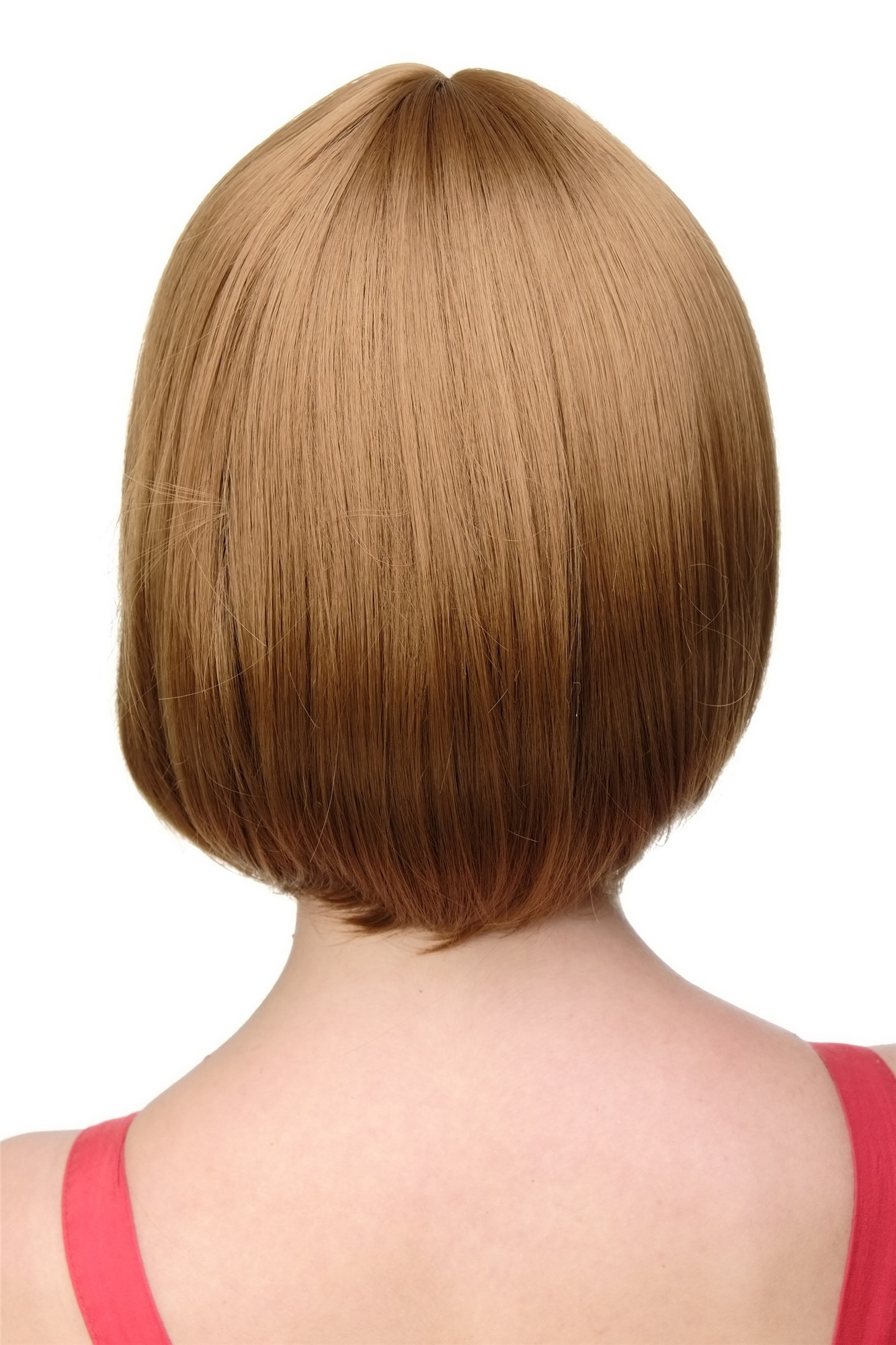 hochwertige Qualitätsperücken, Sexy Damen Bob Perücke glatte kurze Haare mit Pony Blond Erdbeerblond 703-27, Ansicht 4, WIG ME UP: Ihr Perücken Online Shop glatte Tressen-Perücke mit Kopfhaut-Imitat Erdbeerblond kurze Haare für Damen