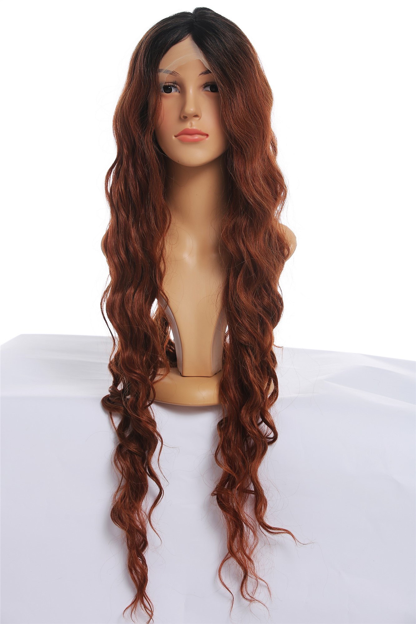 Quality Wigs, Ladies, red-black mix, wavy, very long