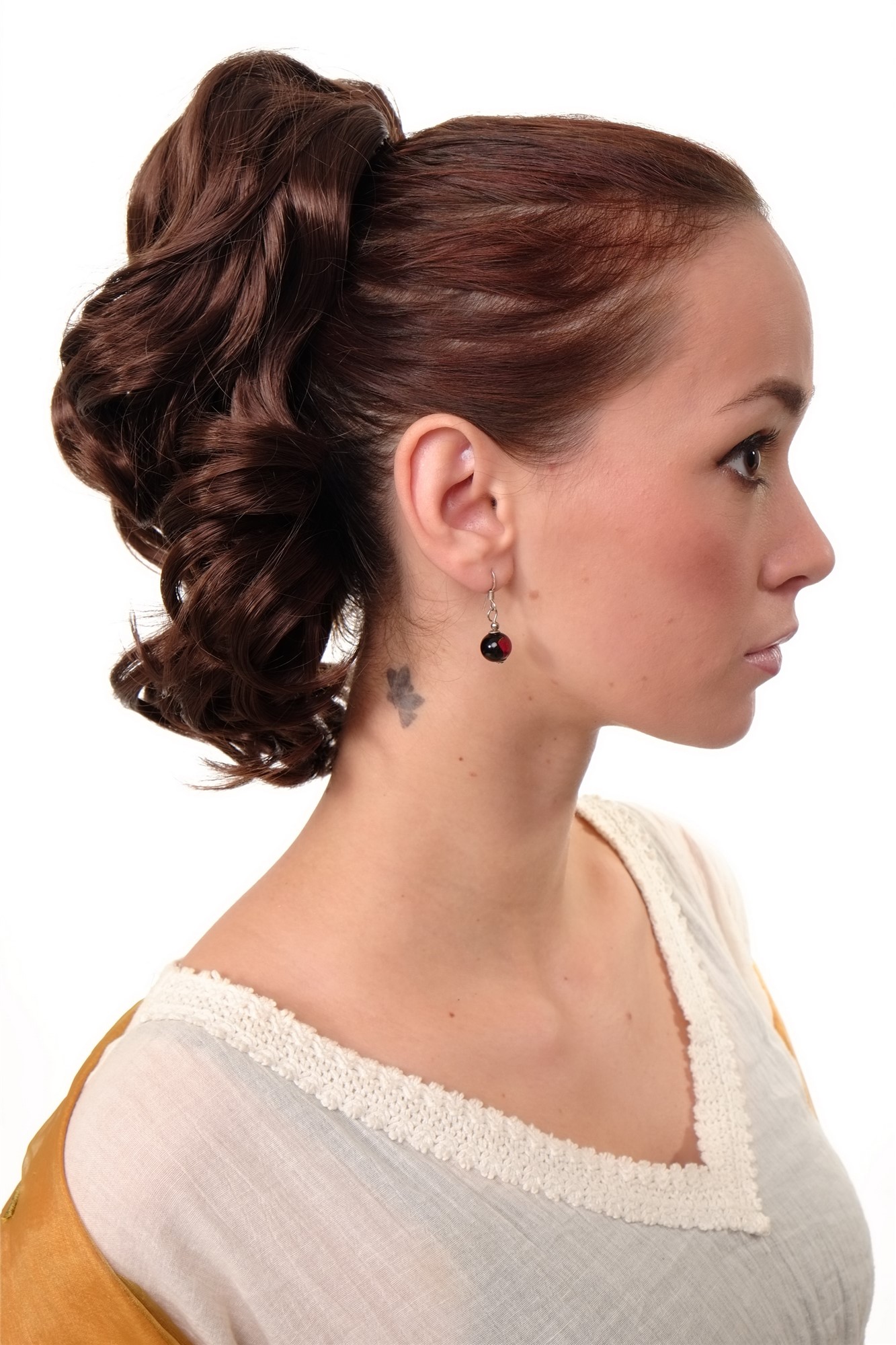 JL-3023-6 Hairpiece PONYTAIL with comb and elastic draw string short wavy voluminous mahogany brown mix 14", view 3, WIG ME UP: Your Perücken Online Shop Ponytails, medium ash brown, wavy, shoulder-length