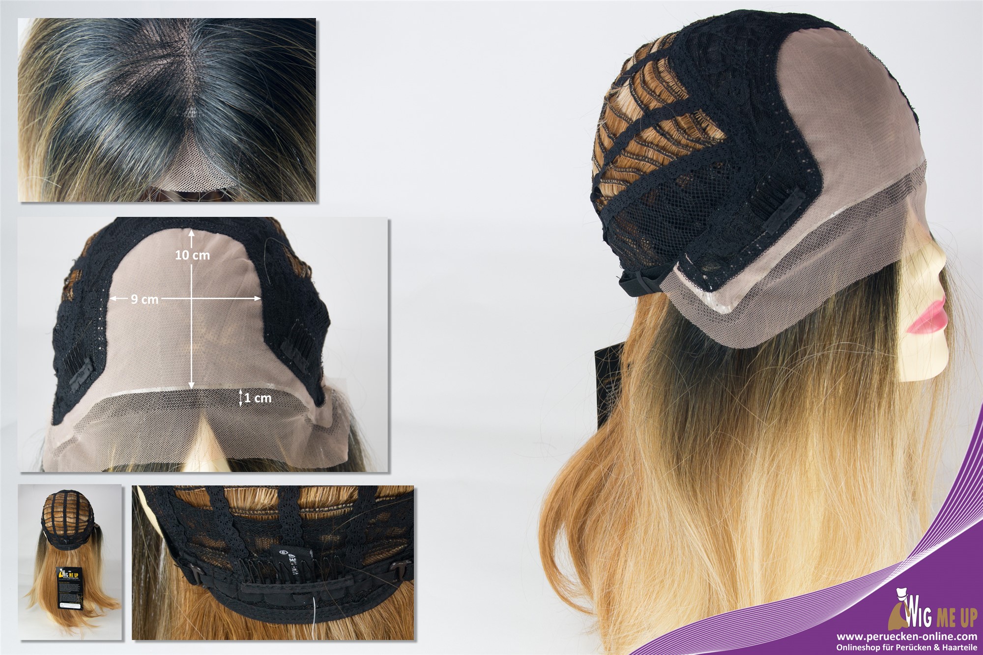 Lady wig lace front monofilament long sleek ombre dark brown blonde DW2553A-MF, view 5, WIG ME UP: Your Perücken Online Shop Quality Wigs, Ladies, dark brown-golden blonde-copper blonde mix, straight, long