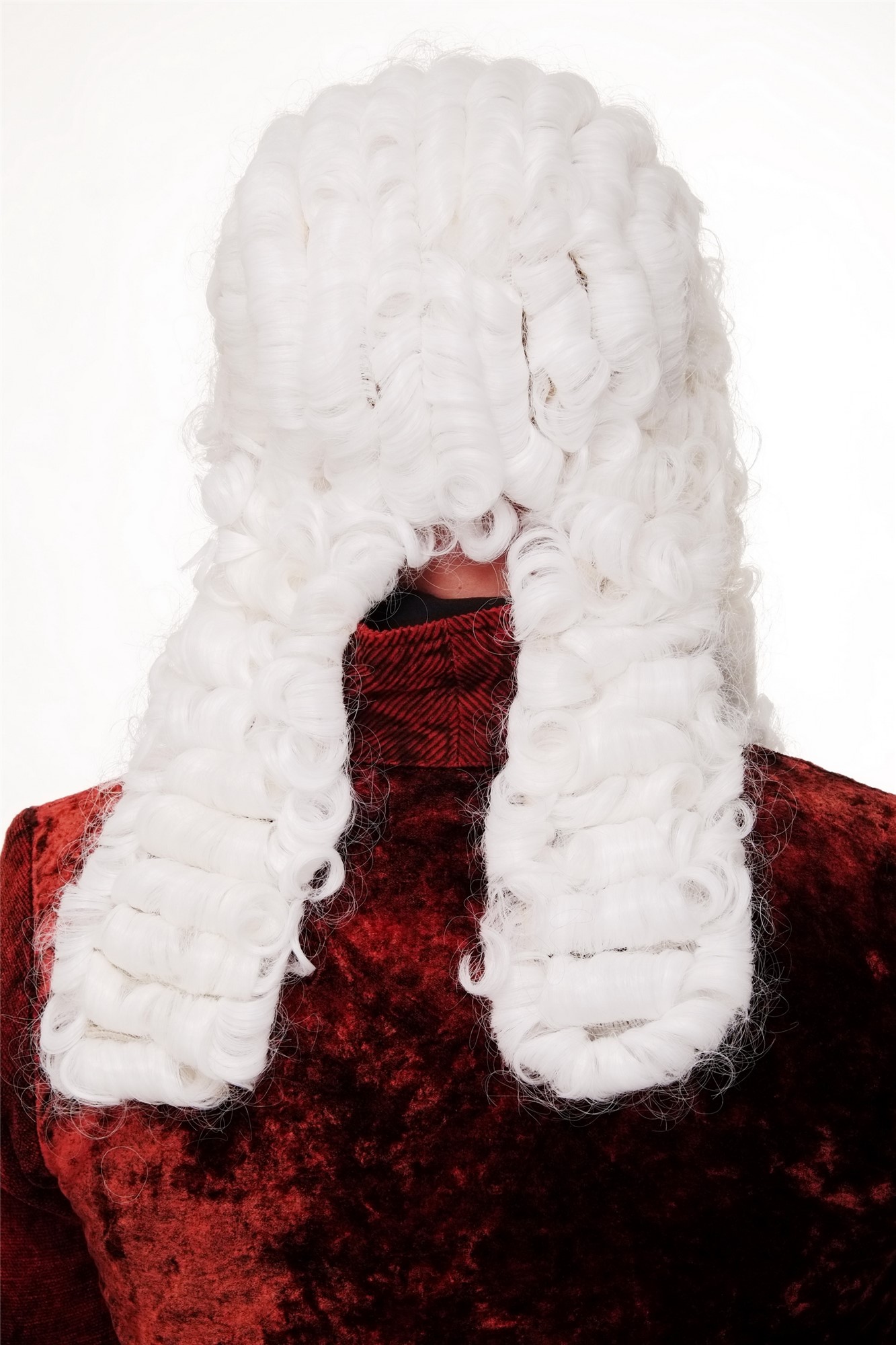 günstige Party Perücke, Perücke Adliger Richter Lord Weiß Barock Komponist WIG002-P60, Ansicht 4, WIG ME UP: Ihr Perücken Online Shop lockige Party Perücke Weiß lange Haare für Herren