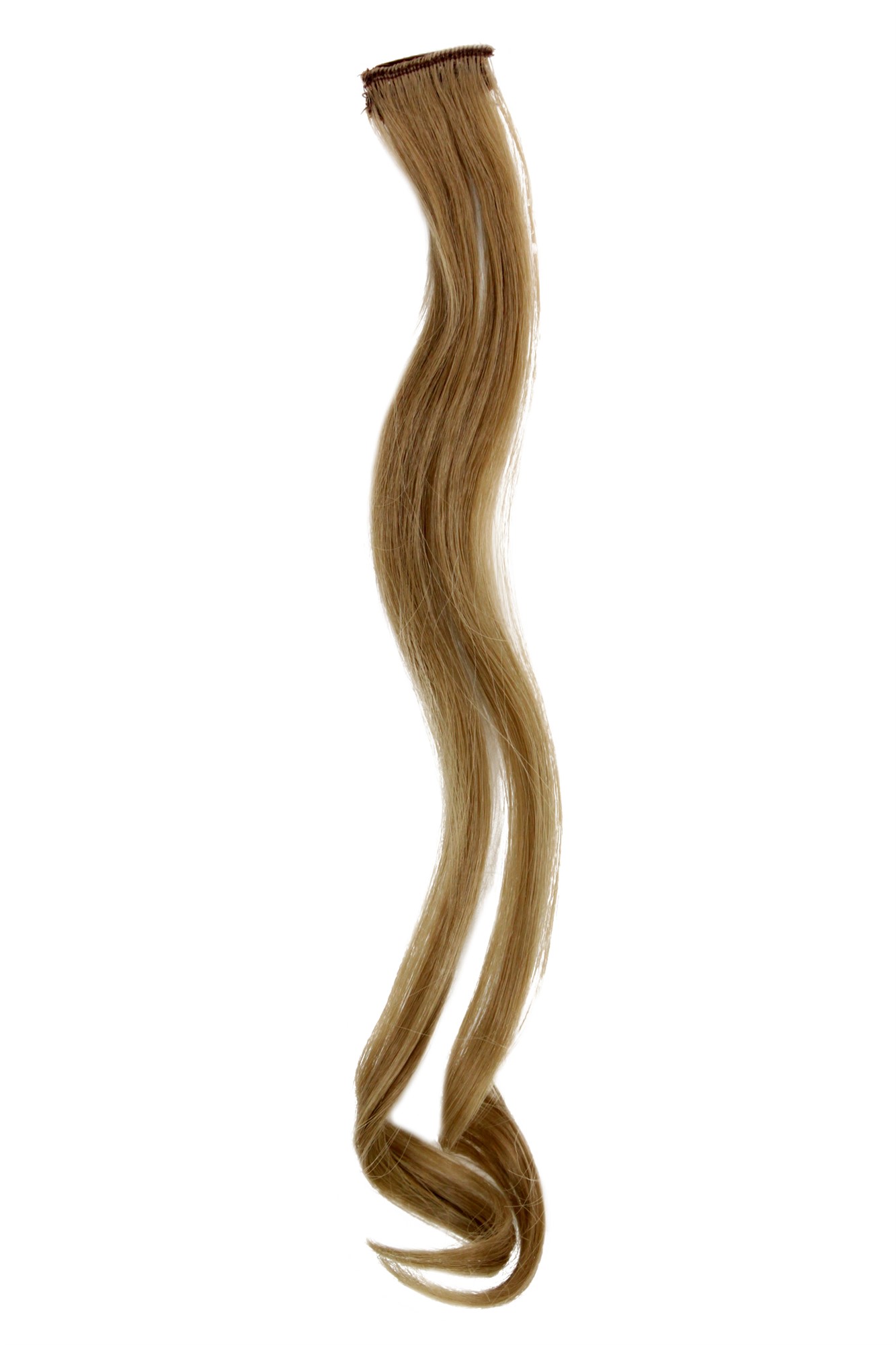1 Clip-In Extension Strähne wellig Asch-Blond YZF-P1C18-16, Vorderansicht, WIG ME UP: Ihr Perücken Online Shop wellige Extensions Aschblond 45 cm lang