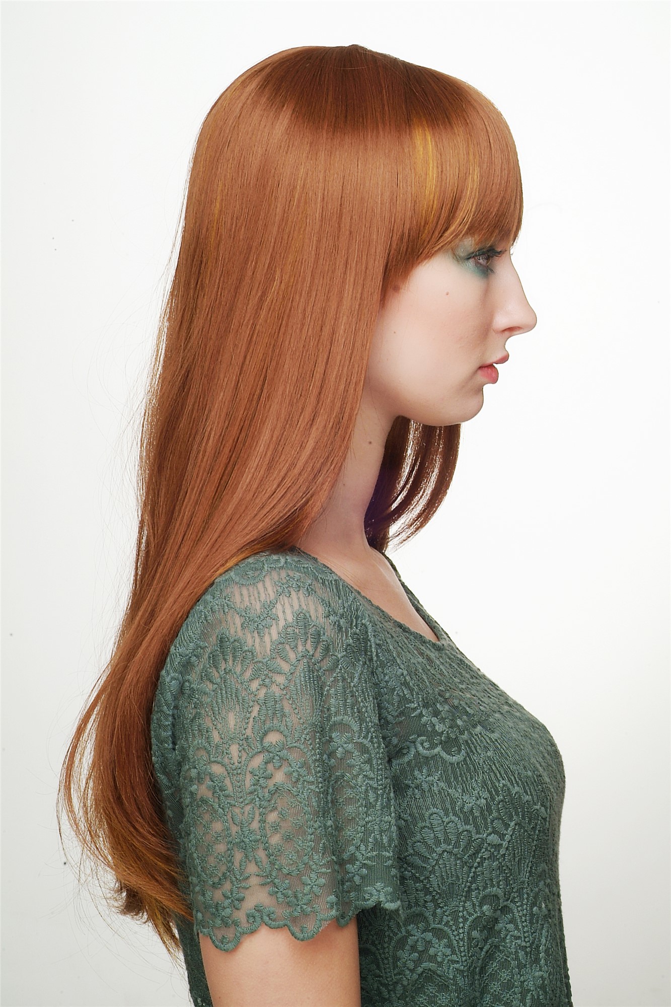 Quality Wigs, Ladies, reddish brown and dark golden blonde, straight, long