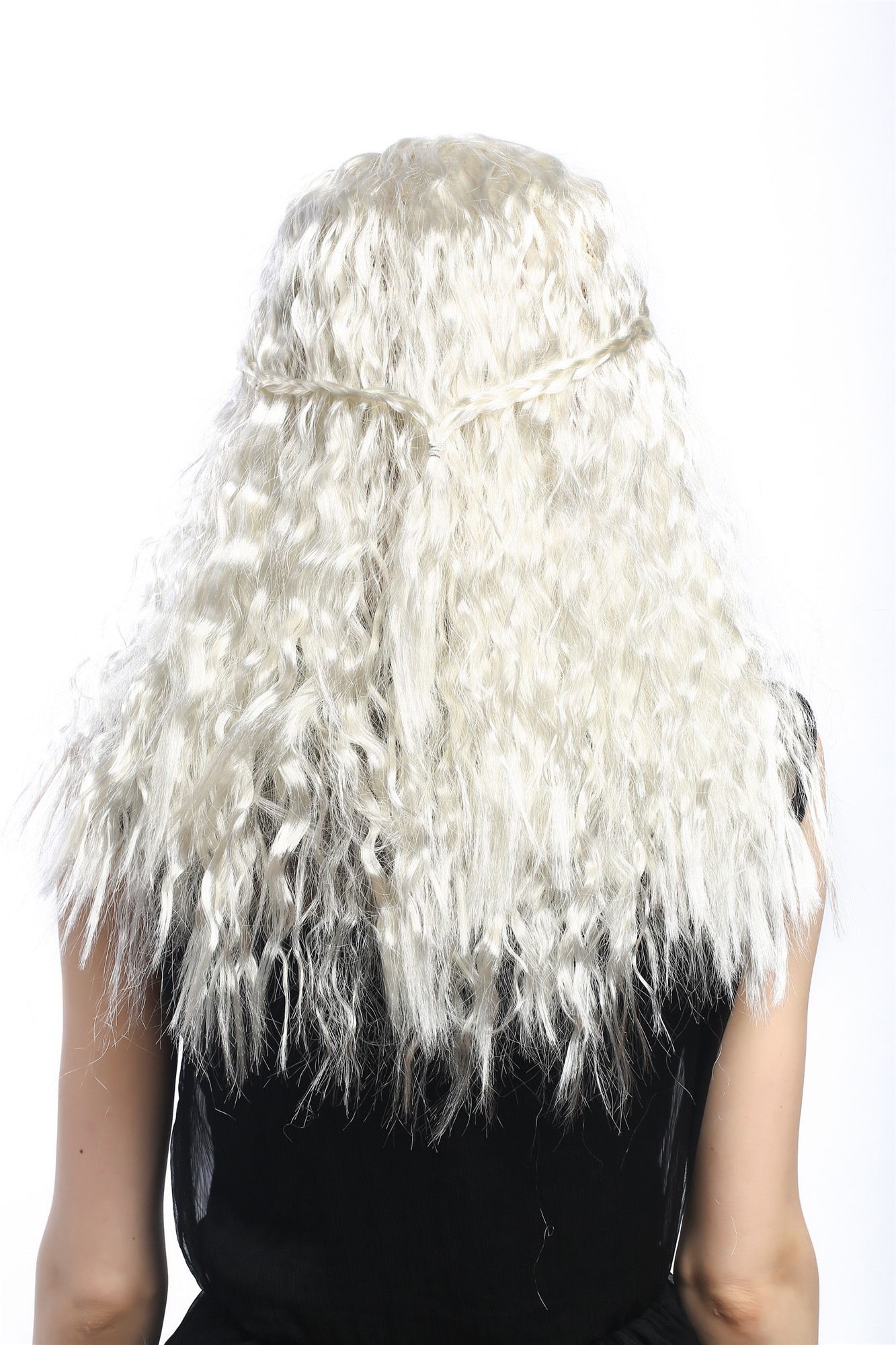 Lady Party Wig Halloween platinum blond braided volume long kinked curls 31807, view 2, WIG ME UP: Your Perücken Online Shop Party Wig, Ladies, Blonde, Braided, long