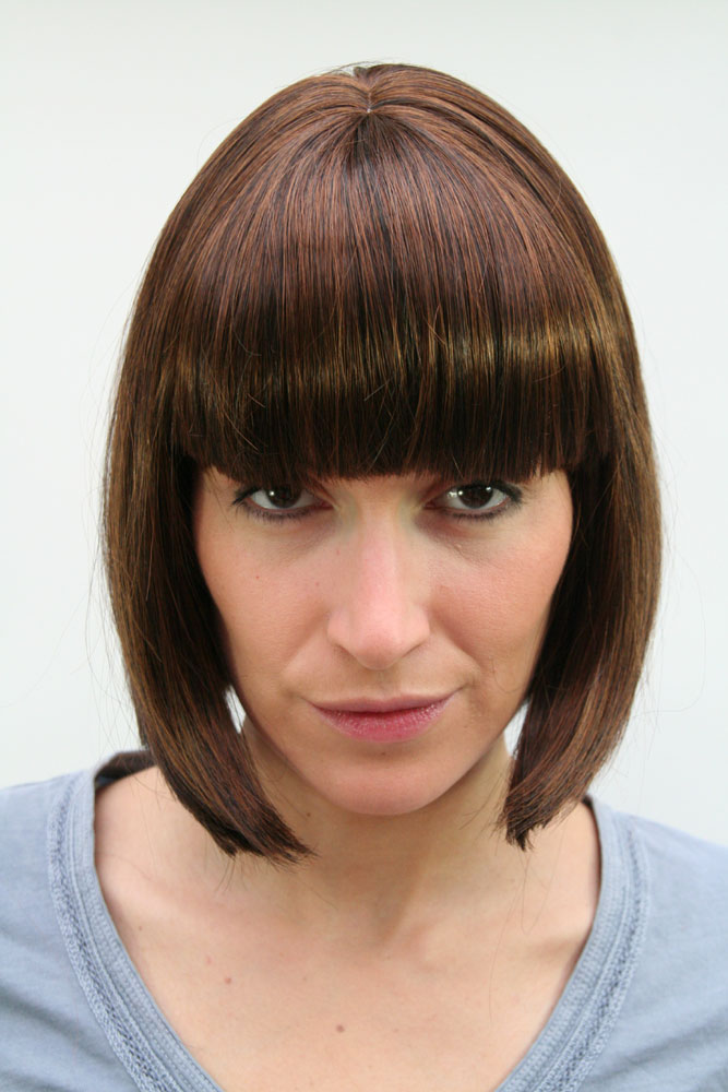 Quality Wigs, Ladies, black-brown and copper-brown, straight, short