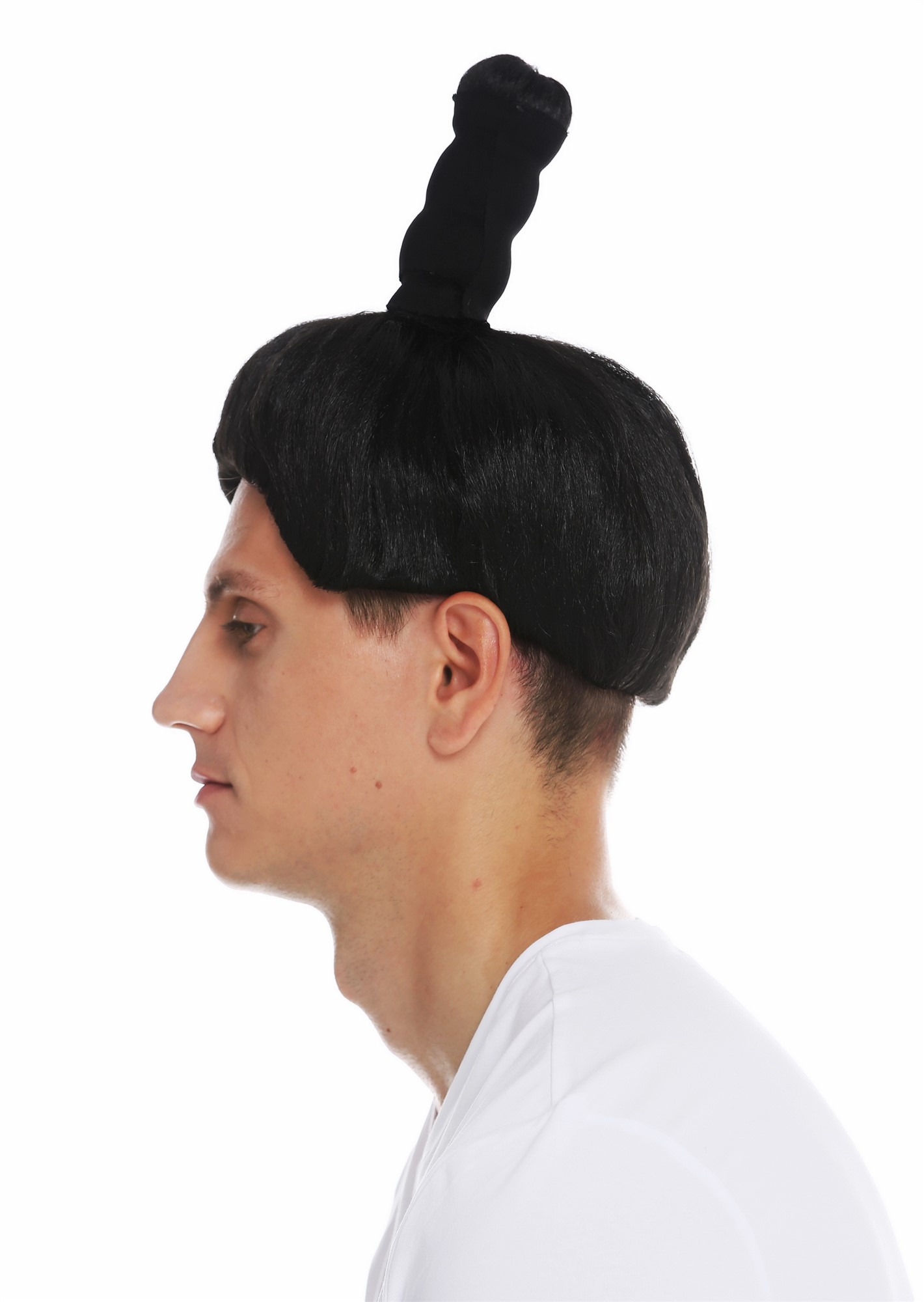 Wig Halloween carnival men women Samurai Chinese Japan sword fight 68619, view 4, WIG ME UP: Your Perücken Online Shop Party Wig, Men, pitch black, straight, short