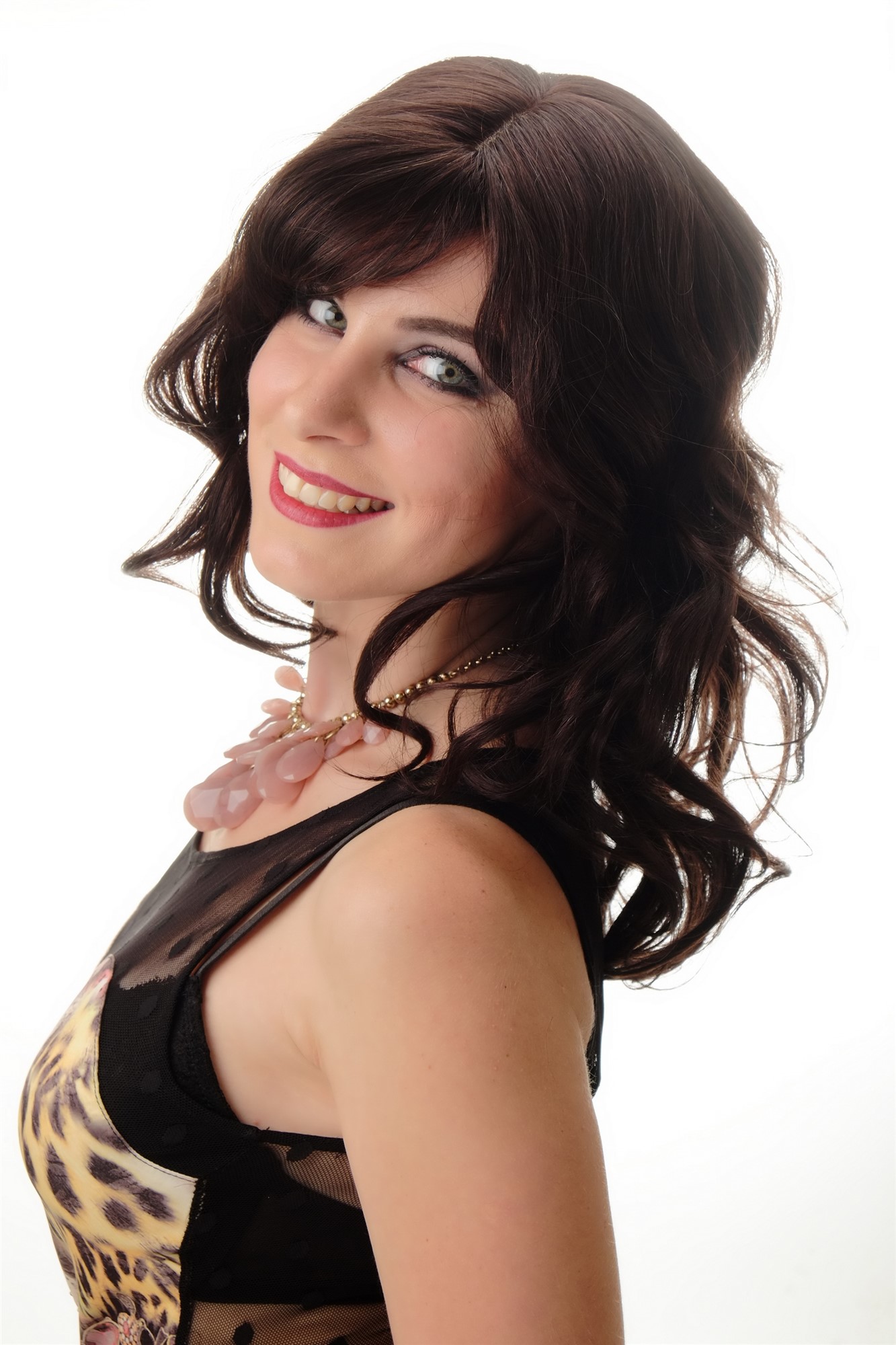 hochwertige Qualitätsperücken, Perücke Echthaar Braun Wellig Lang AMBER-AHH-4, Ansicht 2, WIG ME UP: Ihr Perücken Online Shop wellige Tressen-Perücke mit Kopfhaut-Imitat 100% Echthaar Braun schulterlange Haare für Damen