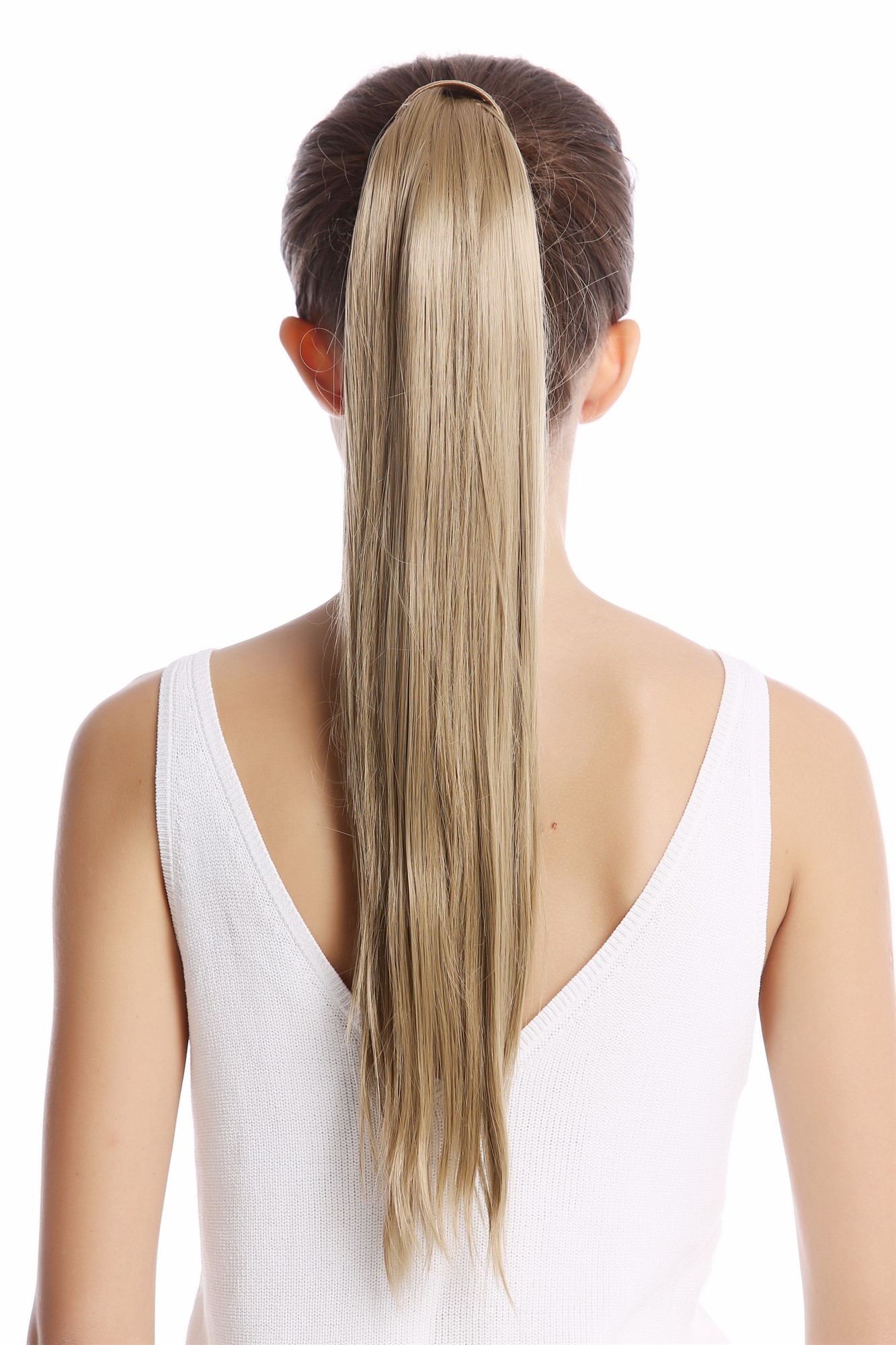 Srosy-24 Hairpiece PONYTAIL with comb and snapwrap long straight light ash blond 21", view 2, WIG ME UP: Your Perücken Online Shop Ponytails, light ash blonde, straight, long