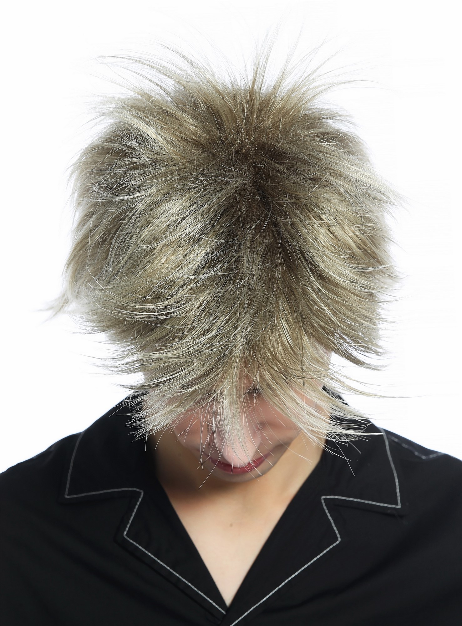 Wig Men Women Halloeen short wild unruly 80s retro style mixed blond M-261 , view 5, WIG ME UP: Your Perücken Online Shop Quality Wigs, Unisex, Blondmix, straight, short