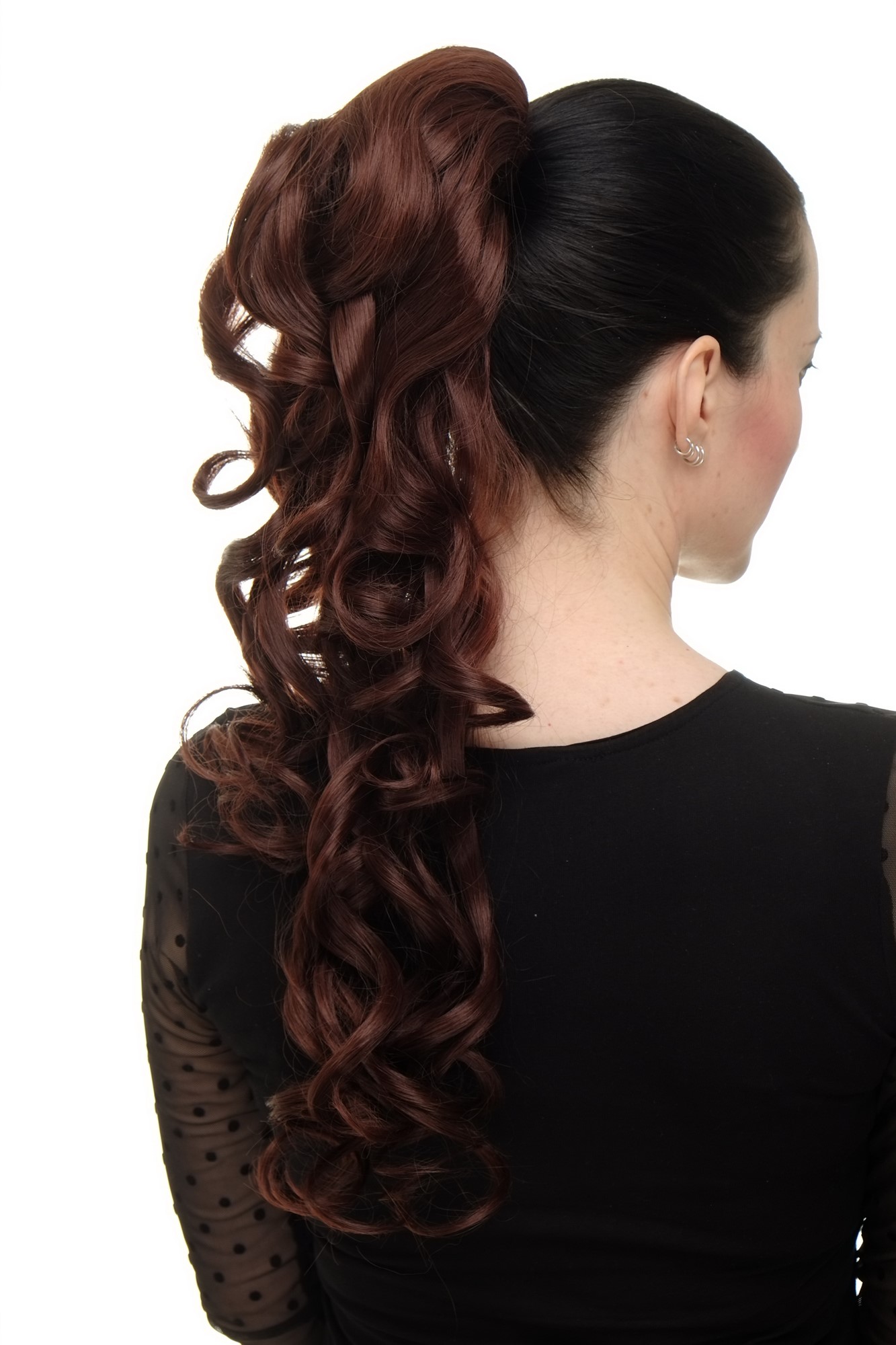 Hairpiece PONYTAIL with combs and elastic draw string curly voluminous very long mahogany redbrown, view 4, WIG ME UP: Your Perücken Online Shop Ponytails, mahogany brown, curled, long