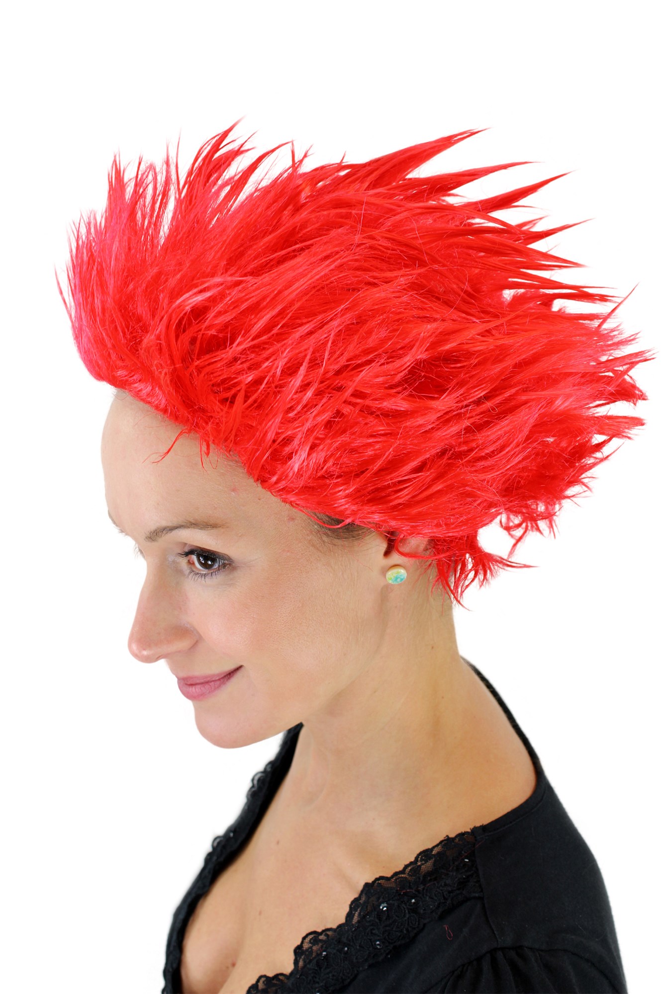 Party Wig, Unisex, Red, wavy, short