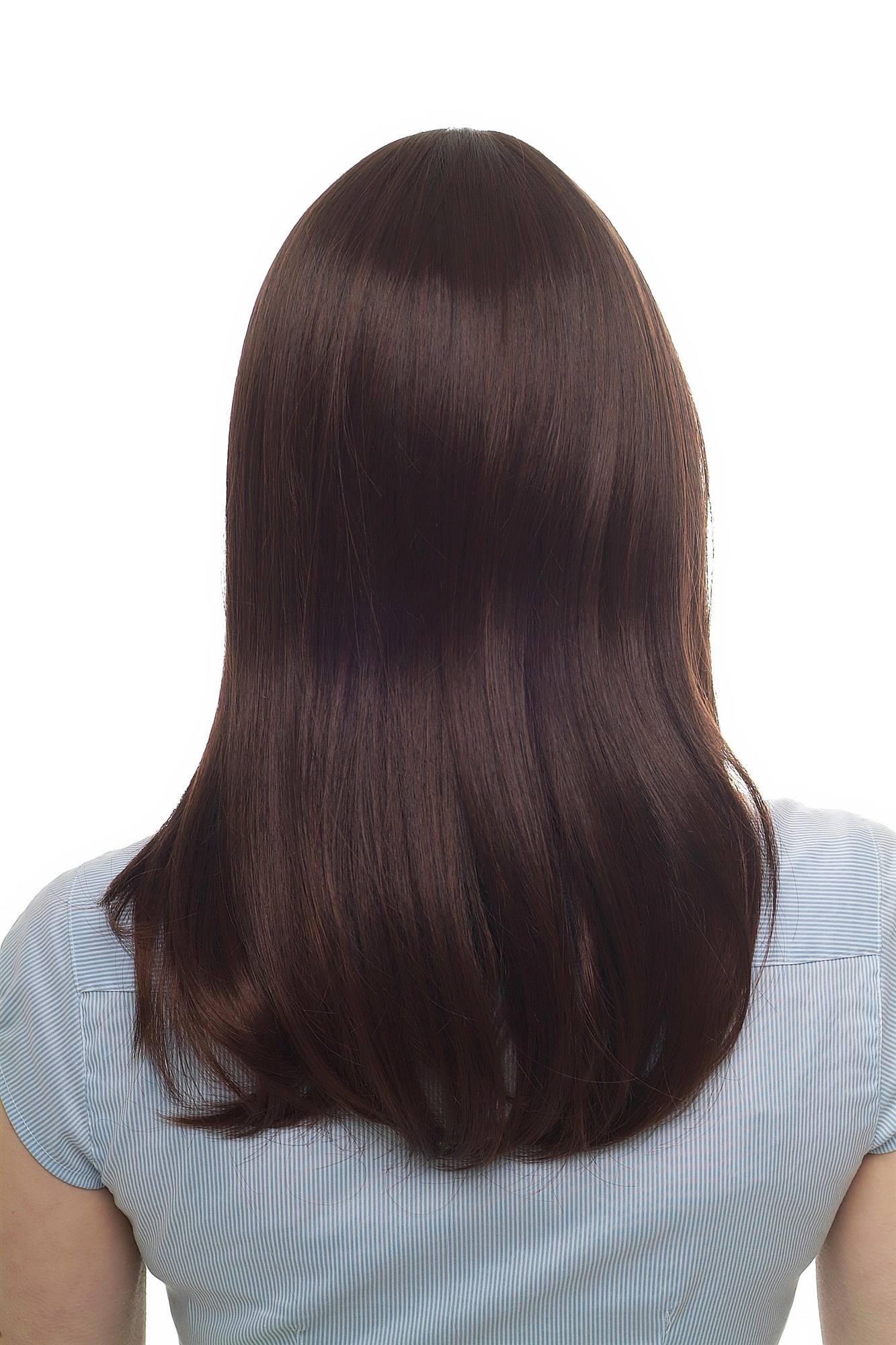 hochwertige Qualitätsperücken, Perücke mittellang glatt Mahagoni H8802A-2T33, Ansicht 3, WIG ME UP: Ihr Perücken Online Shop glatte Tressen-Perücke mit Kopfhaut-Imitat Braun schulterlange Haare für Damen