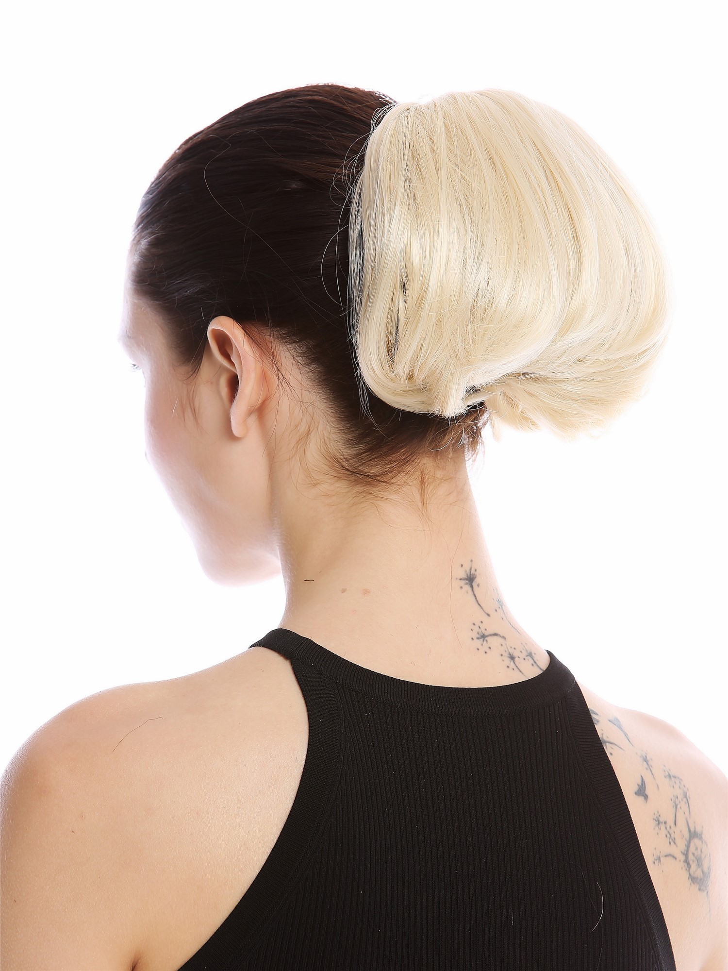 Ponytail Hairpiece short straight voluminous like hair bun platinum blond 909AB, view 3, WIG ME UP: Your Perücken Online Shop Ponytails, platinum blonde, curled, short