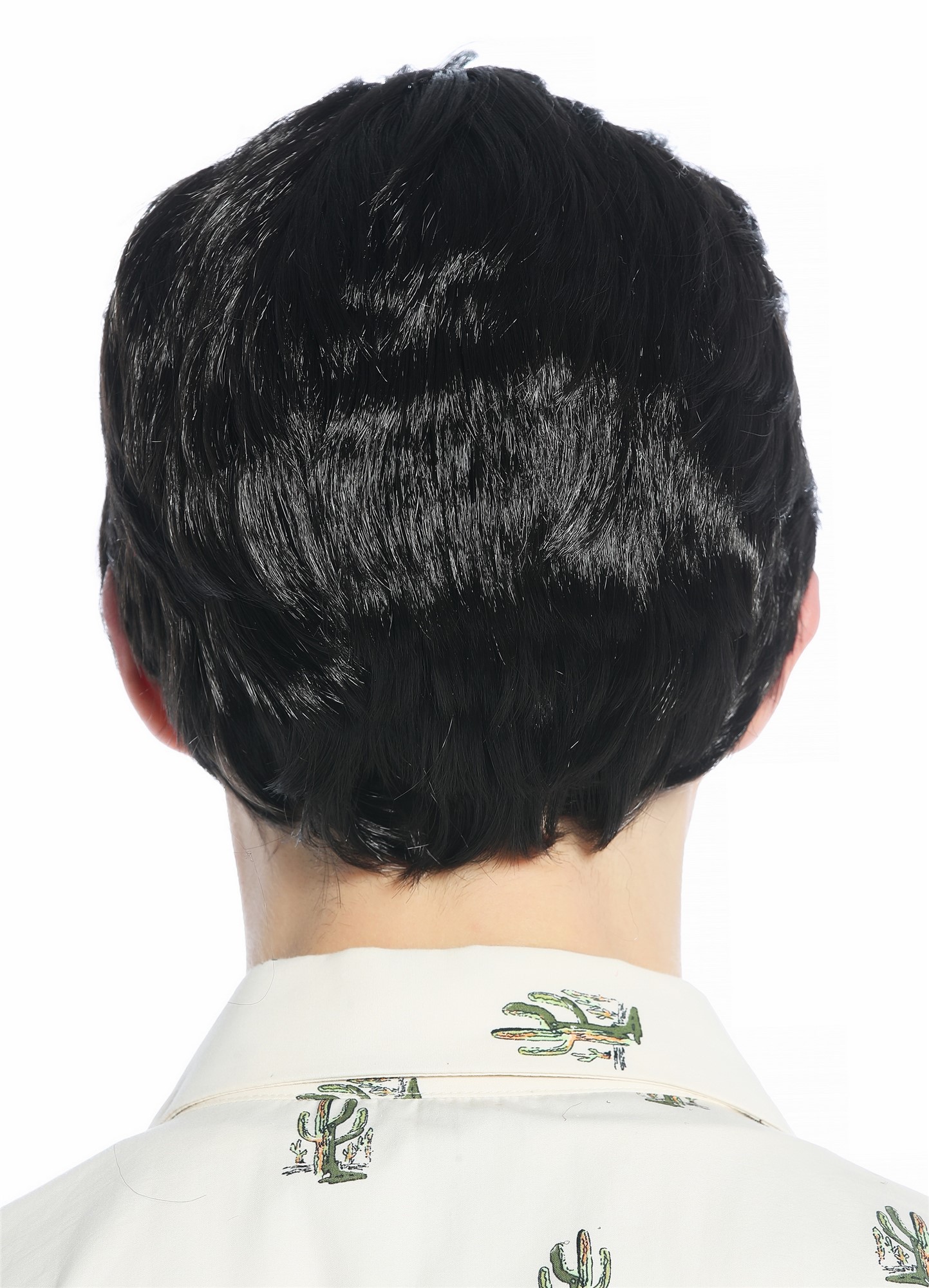 Wig Men Women Halloween Carnival short parting smooth black210329, view 4, WIG ME UP: Your Perücken Online Shop Party Wig, Unisex, black-brown, straight, short