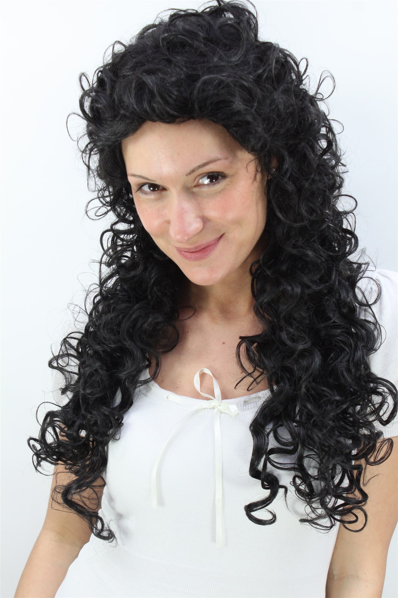 Lady wig women off black long curley curls curled latin Caribbean beauty 9229, view 4, WIG ME UP: Your Perücken Online Shop Quality Wigs, Unisex, black-brown, curled, long